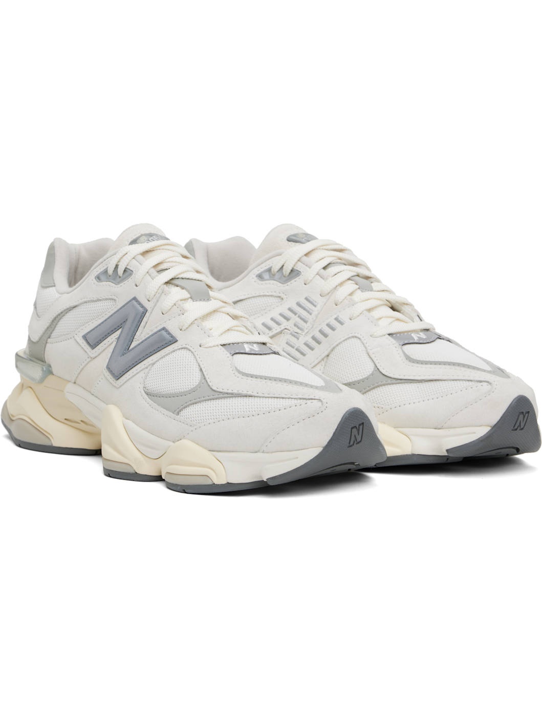 Off-White & Gray 9060 Sneakers - 4