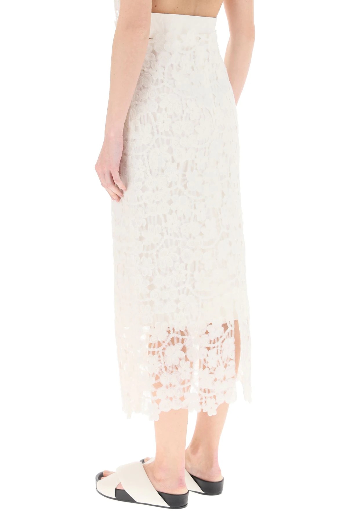 FLORAL LACE MIDI SKIRT - 4