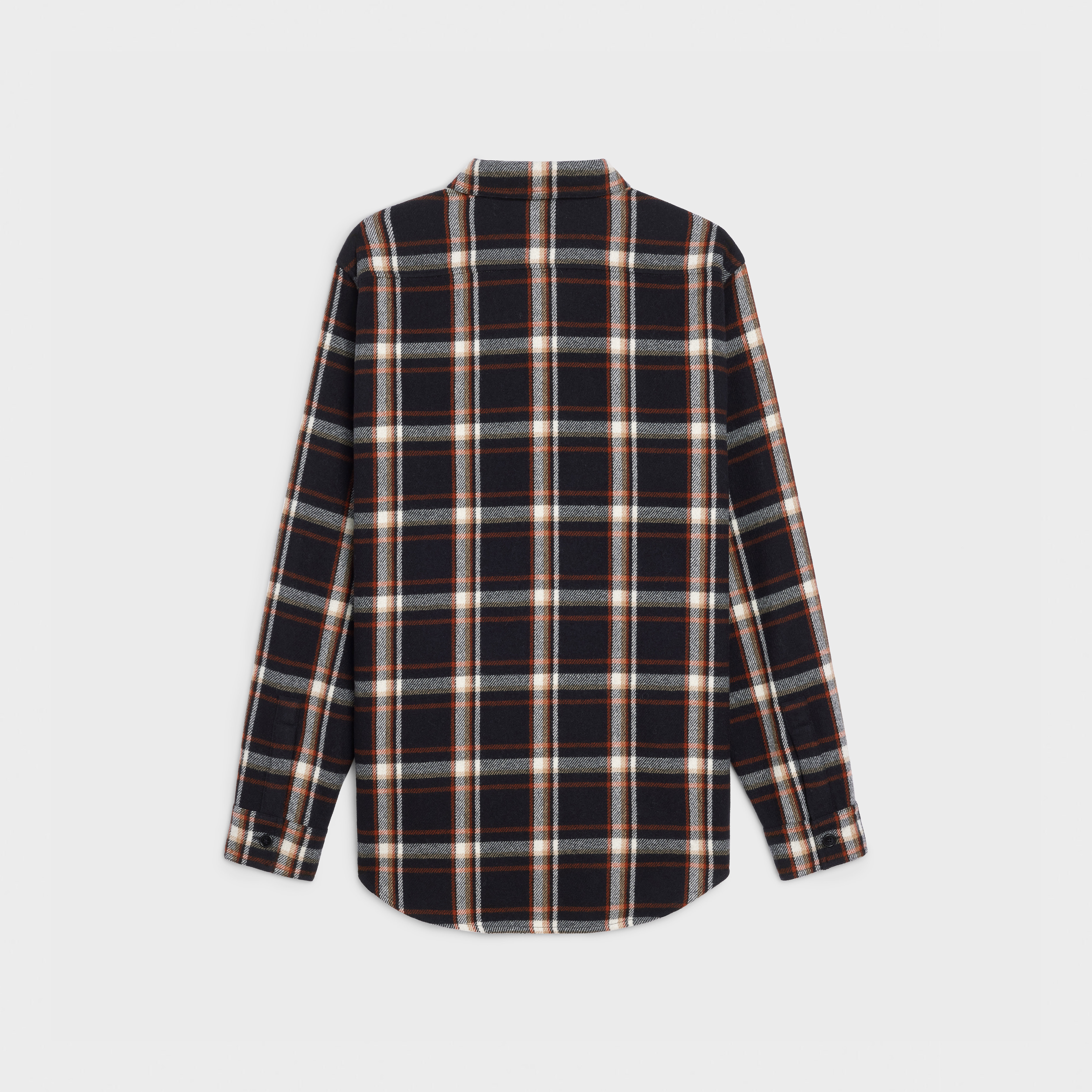 LOOSE SHIRT IN CHECKED WOOL TWILL - 2