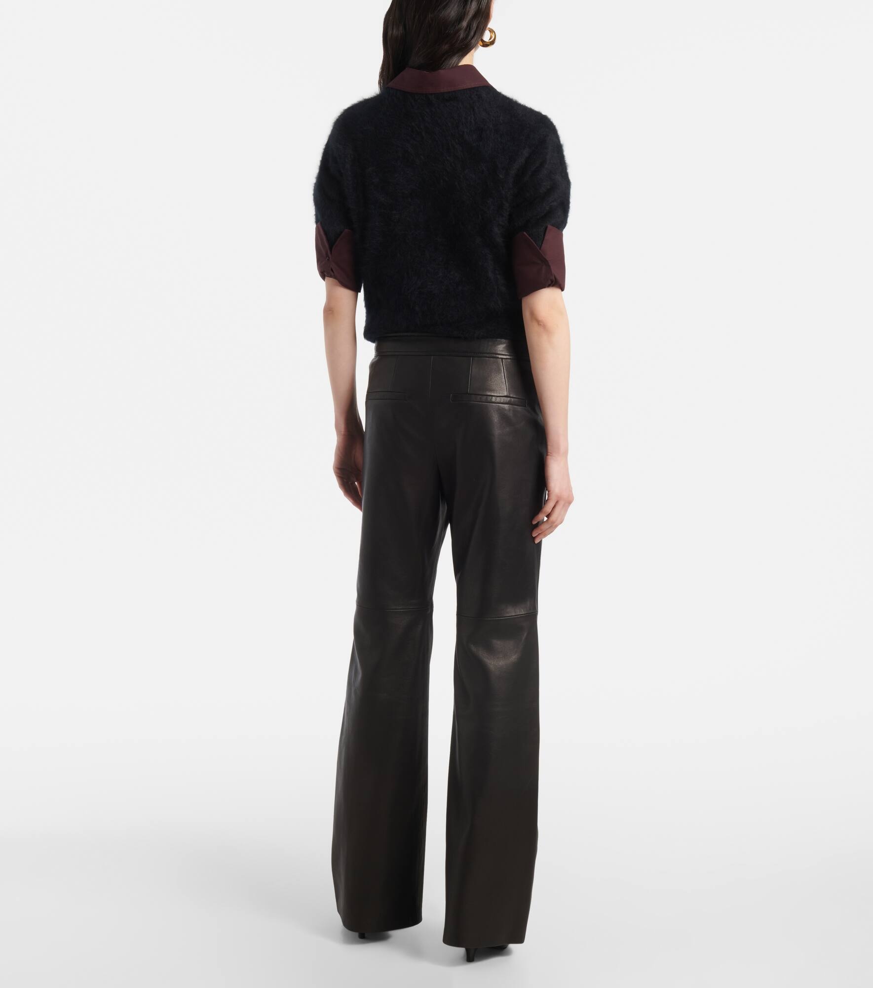 Sleek Statement leather flared pants - 3