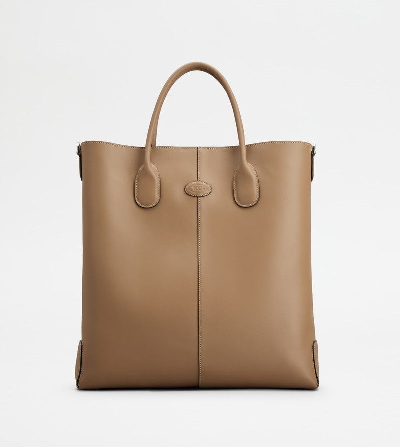 TOD'S DI BAG TOTE BAG IN LEATHER E SHEARLING MEDIUM - BEIGE 1