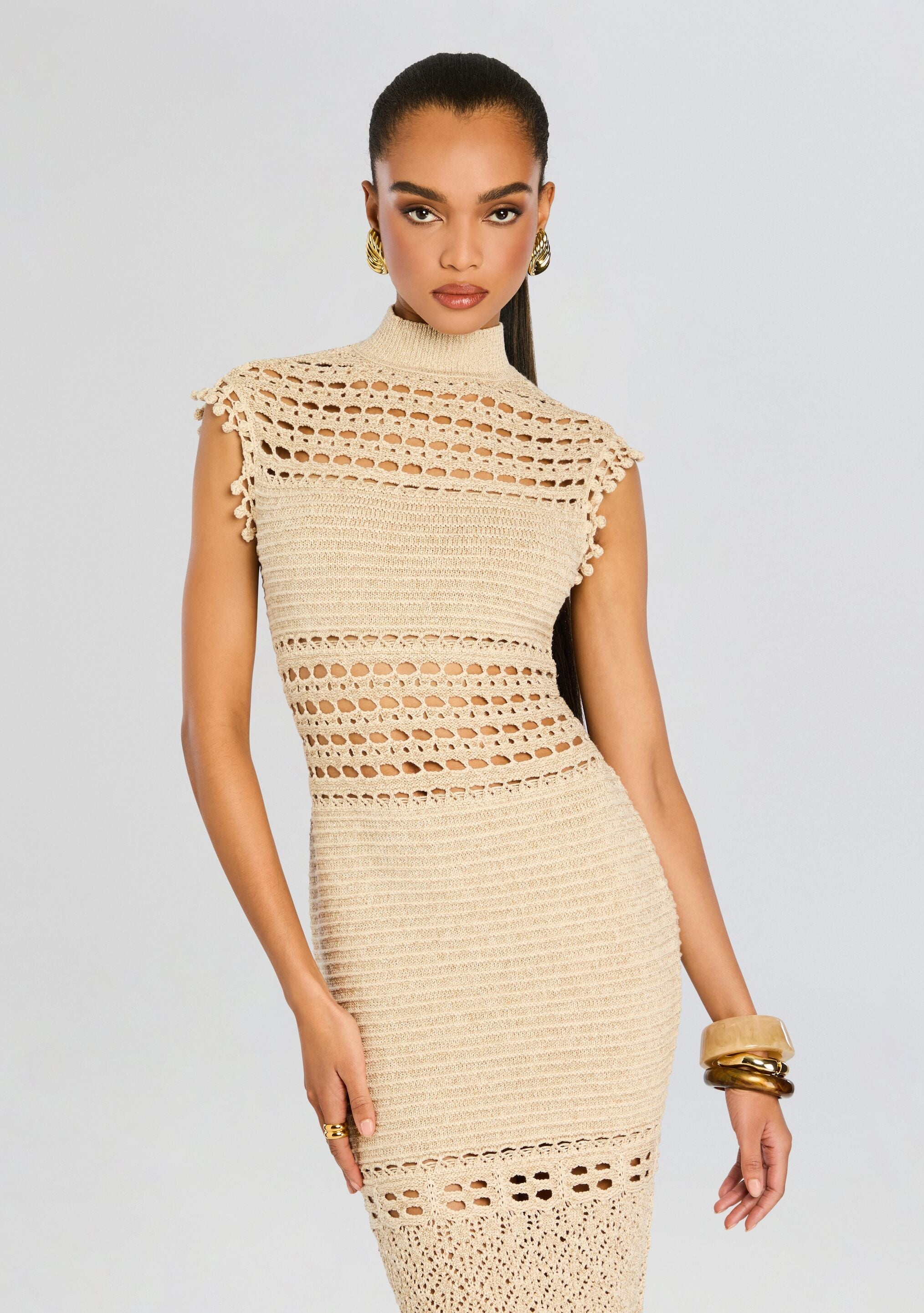 MIA KNIT CROCHET DRESS - 5