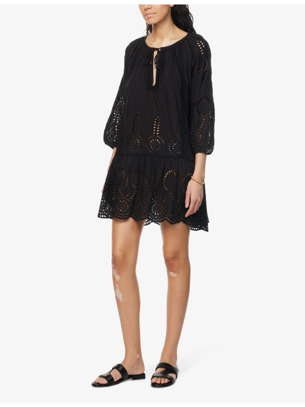 Ashley scalloped-hem cotton cover-up - 3