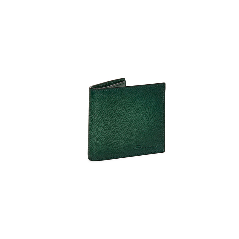 Green saffiano leather wallet 4