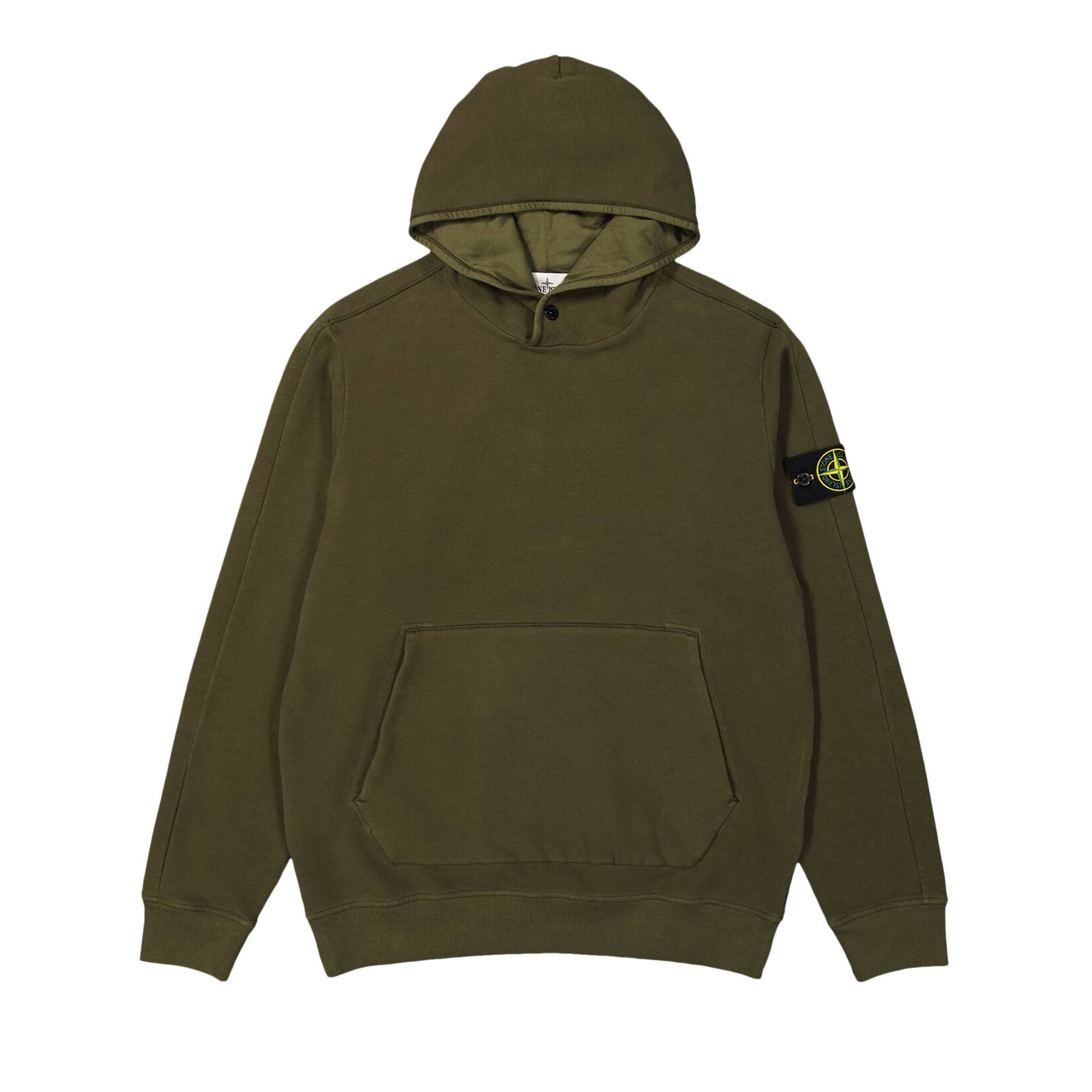 Stone Island Logo Patch Hoodie 'Olive' - 1