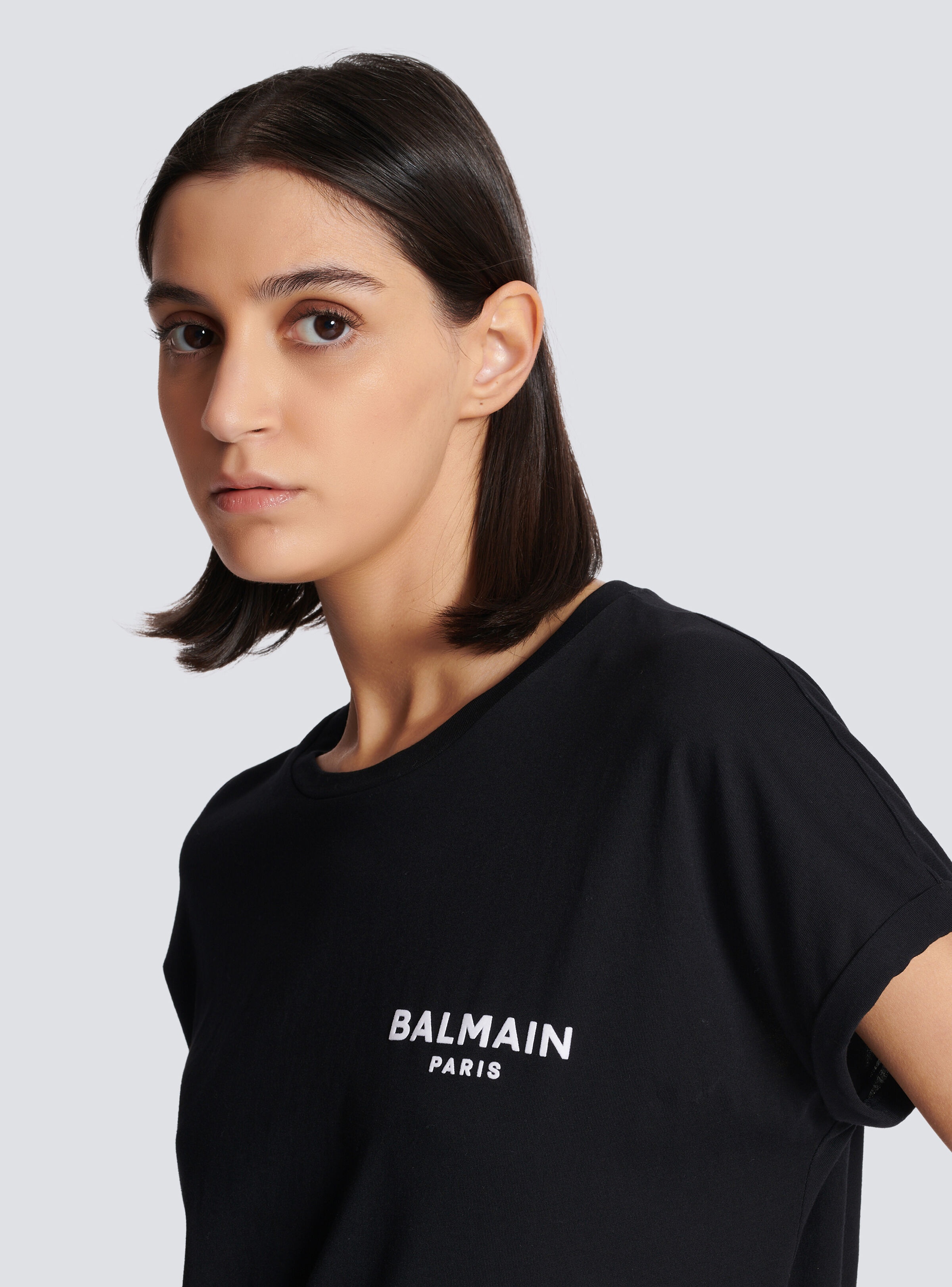 Flocked Balmain T-shirt - 7