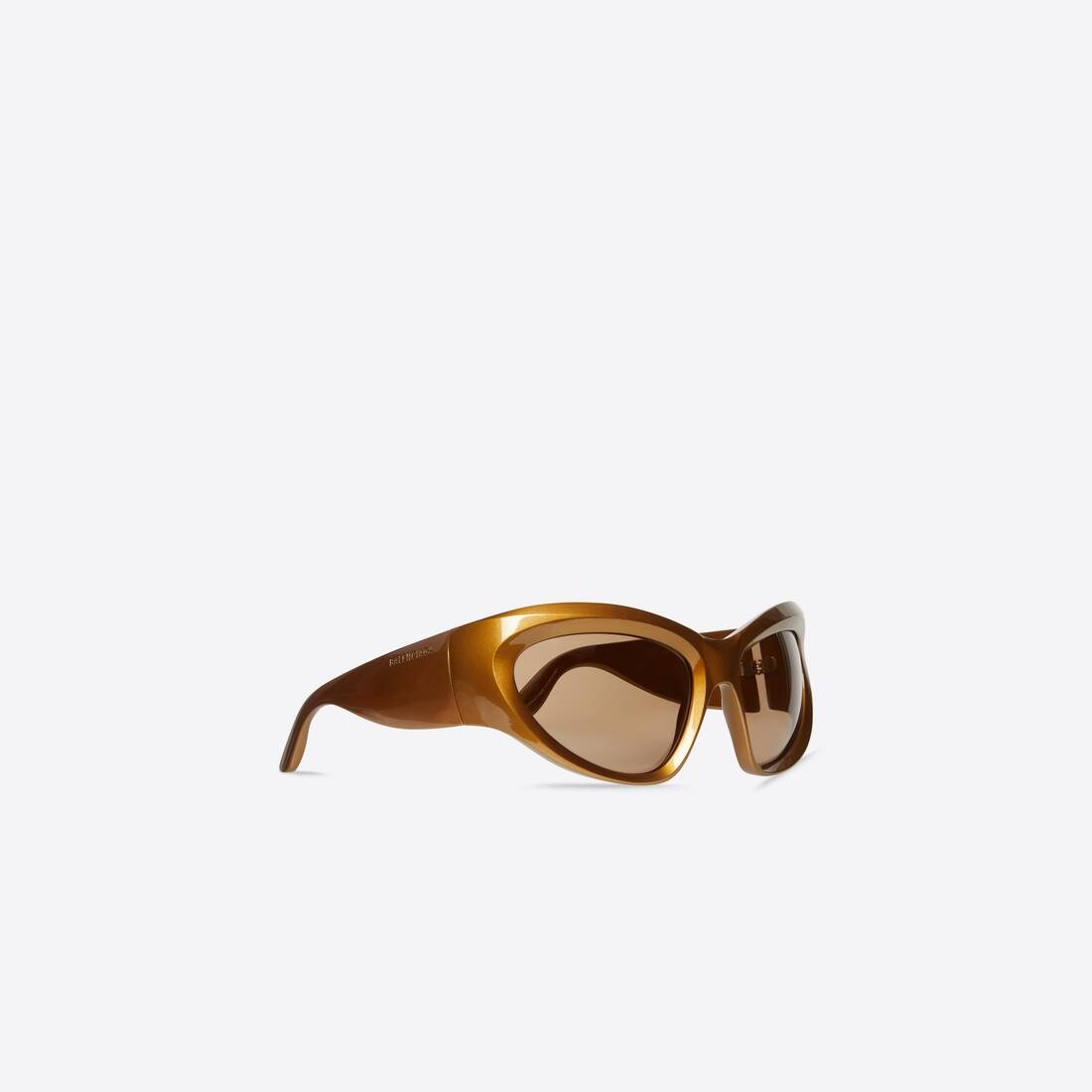 Wrap D-frame Sunglasses in Gold - 4