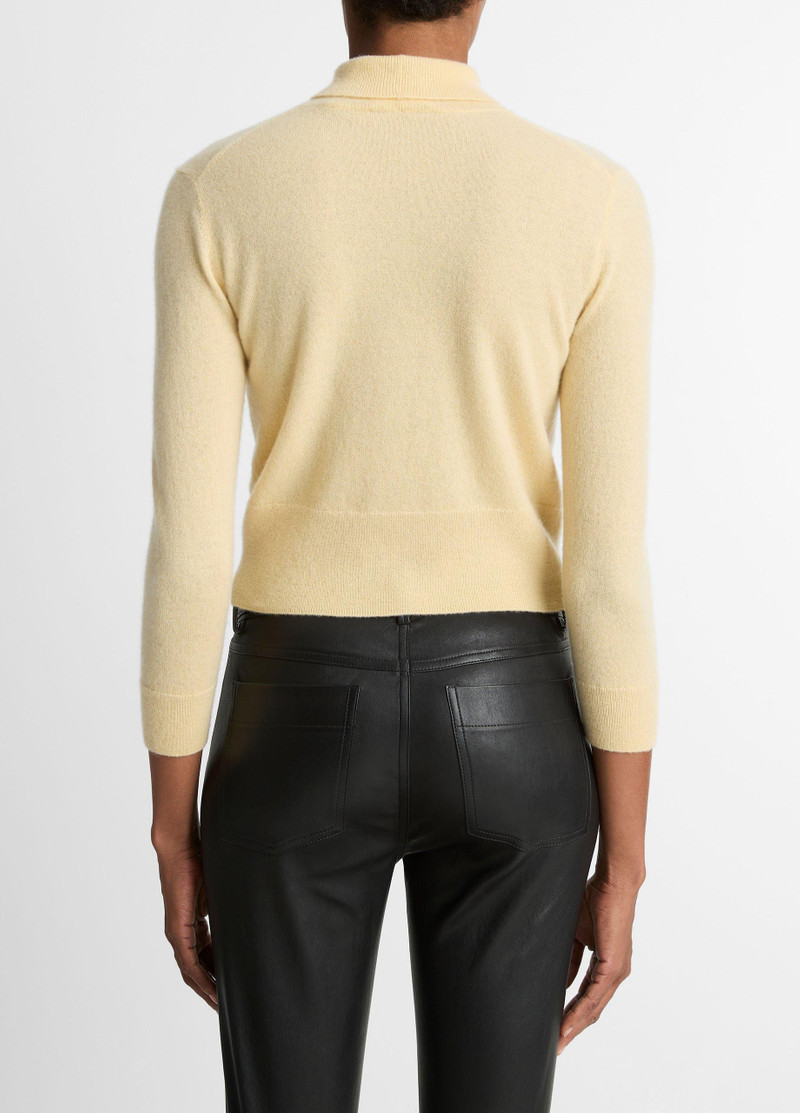 Vince Cashmere-Silk Three-Quarter-Sleeve Mock-Neck Sweater outlook