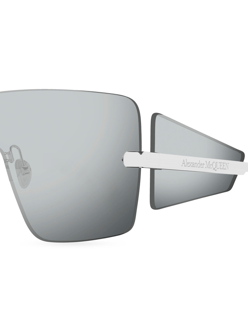 Women's Flat Mask 99MM Sunglasses - Silver Grey 3