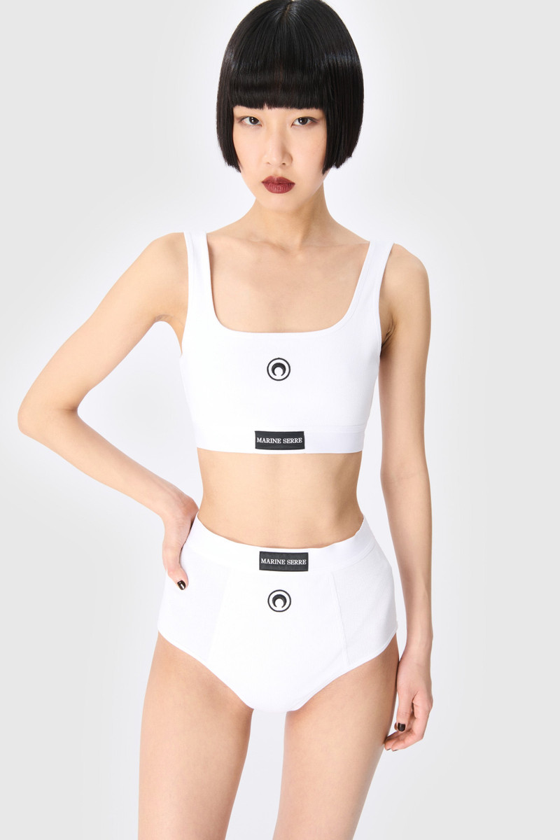 Marine Serre Moon Logo Stretched Jersey Sport Bra outlook