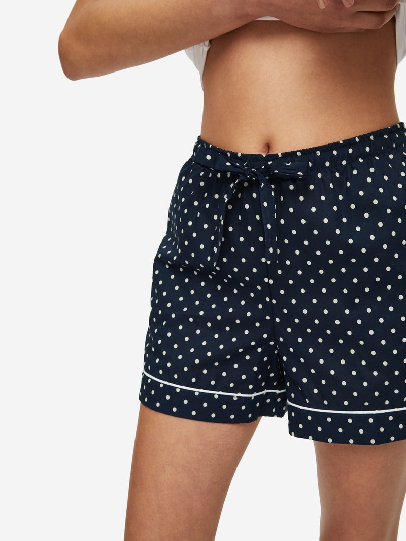 Women's Lounge Shorts Plaza 60 Cotton Batiste Navy - 6