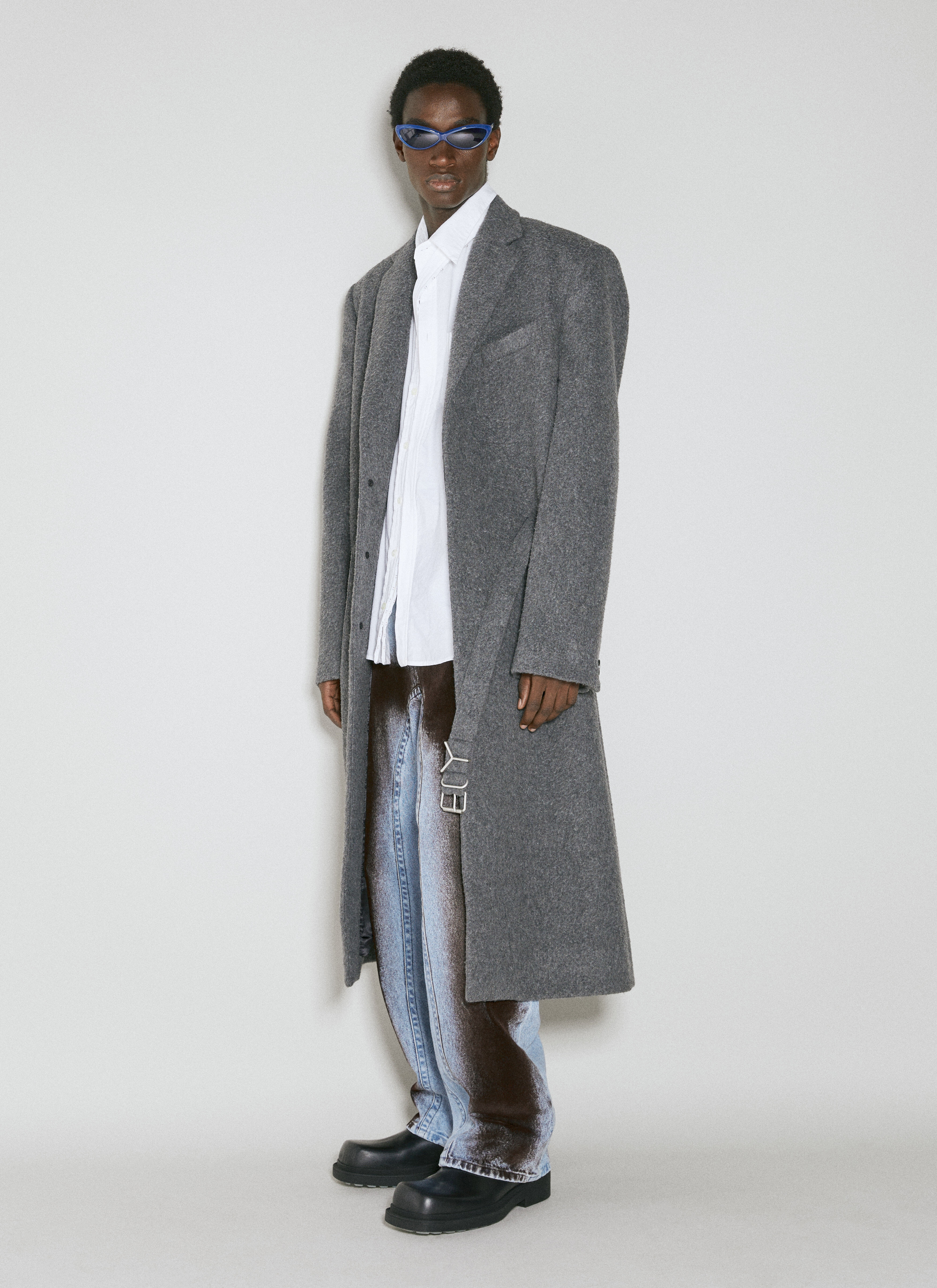 Y/PROJECT - Y Belt Brushed Wool Coat | HBX - Globally