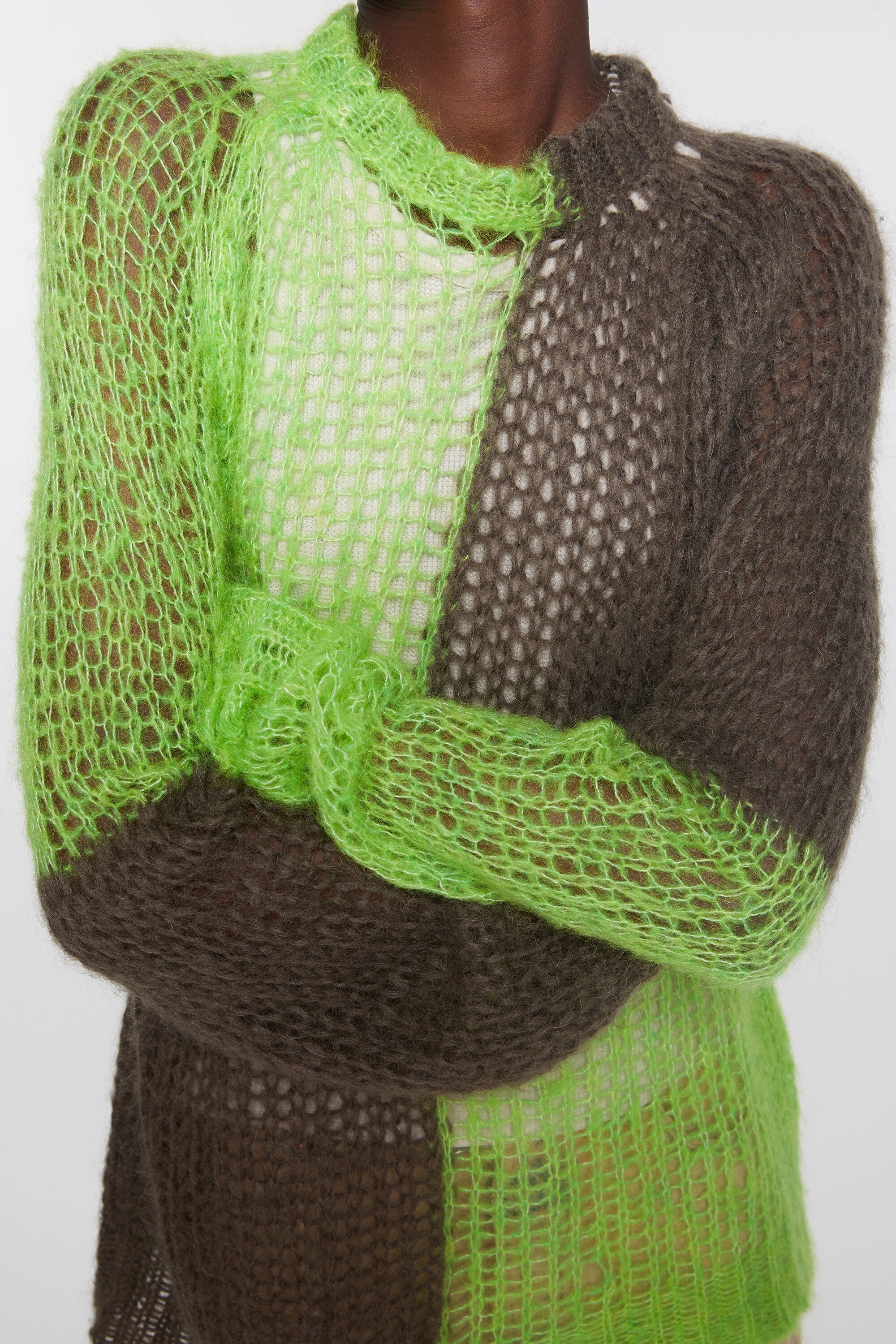 Loose knit mohair jumper - Green/khaki - 4