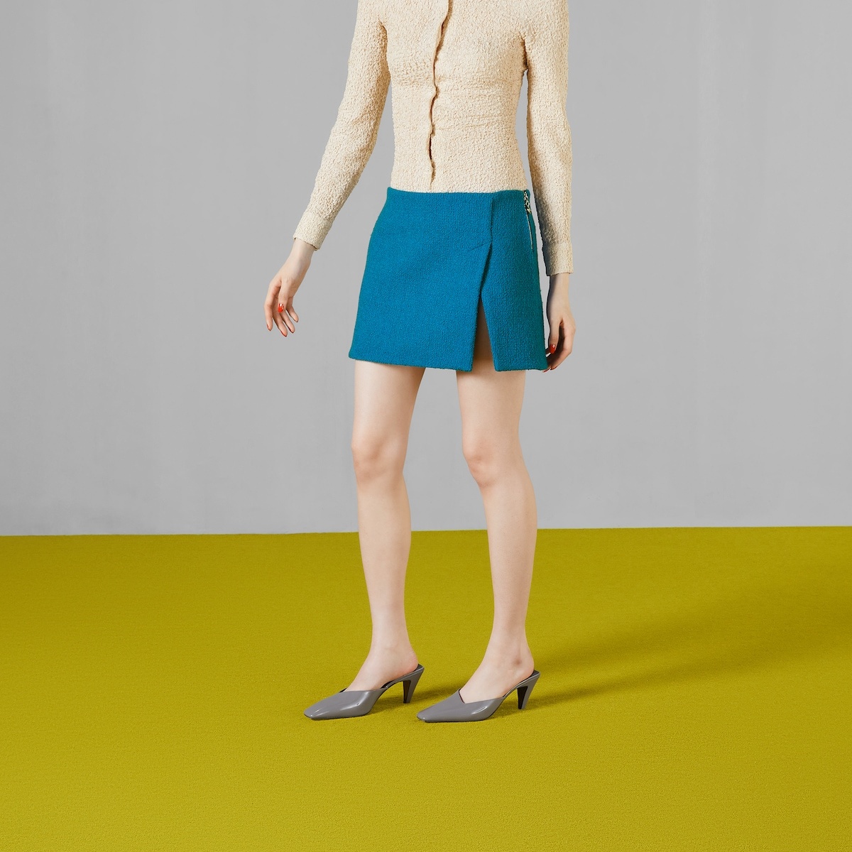 Bouclé wool mini skirt - 5