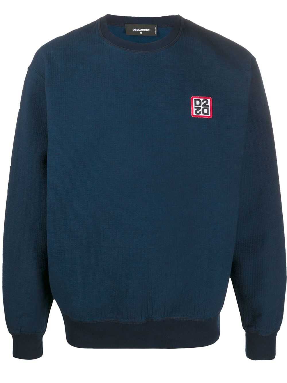 logo patch textured sweatshirt - 1