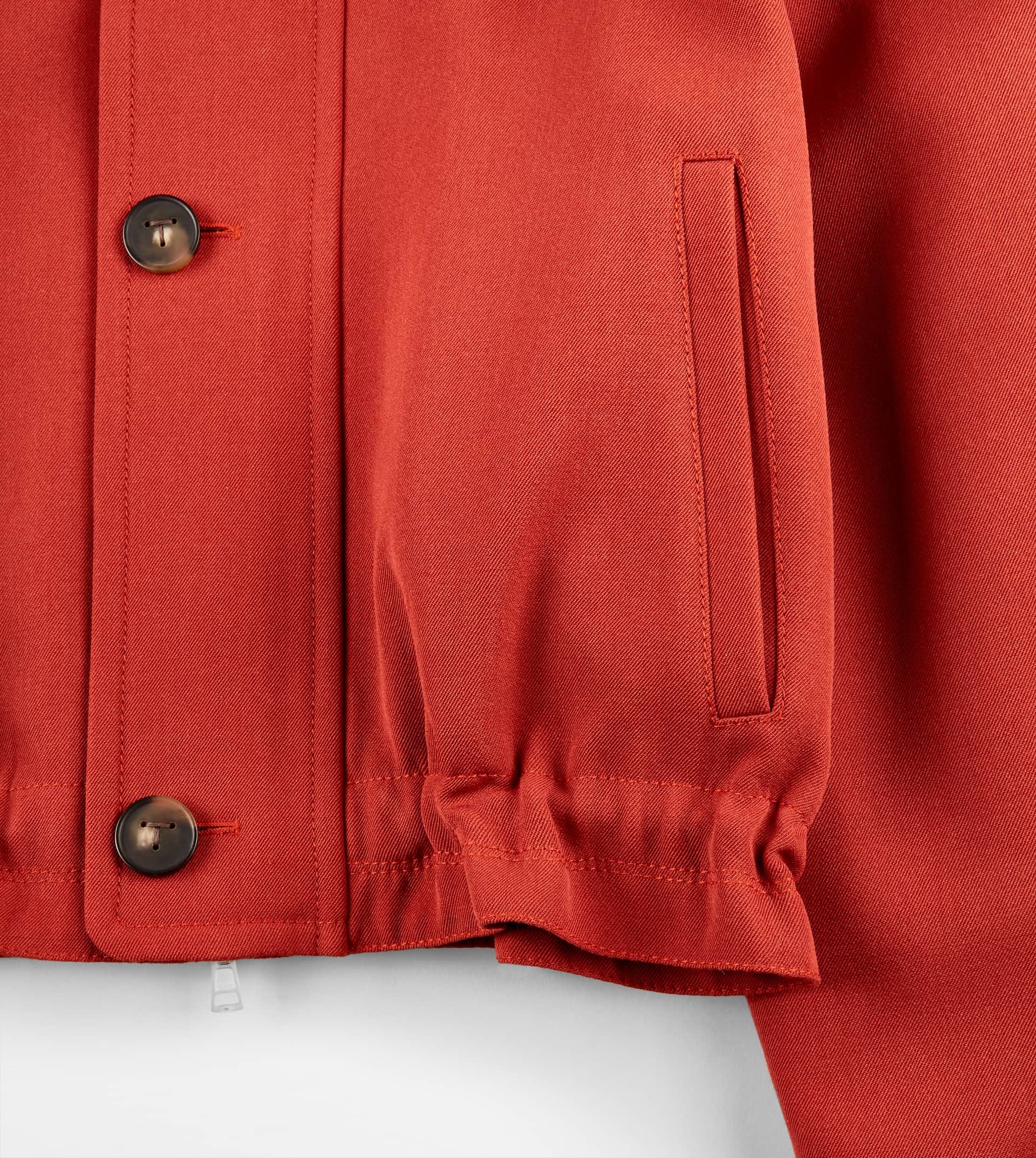 CROPPED SAFARI JACKET IN WOOL - RED - 10