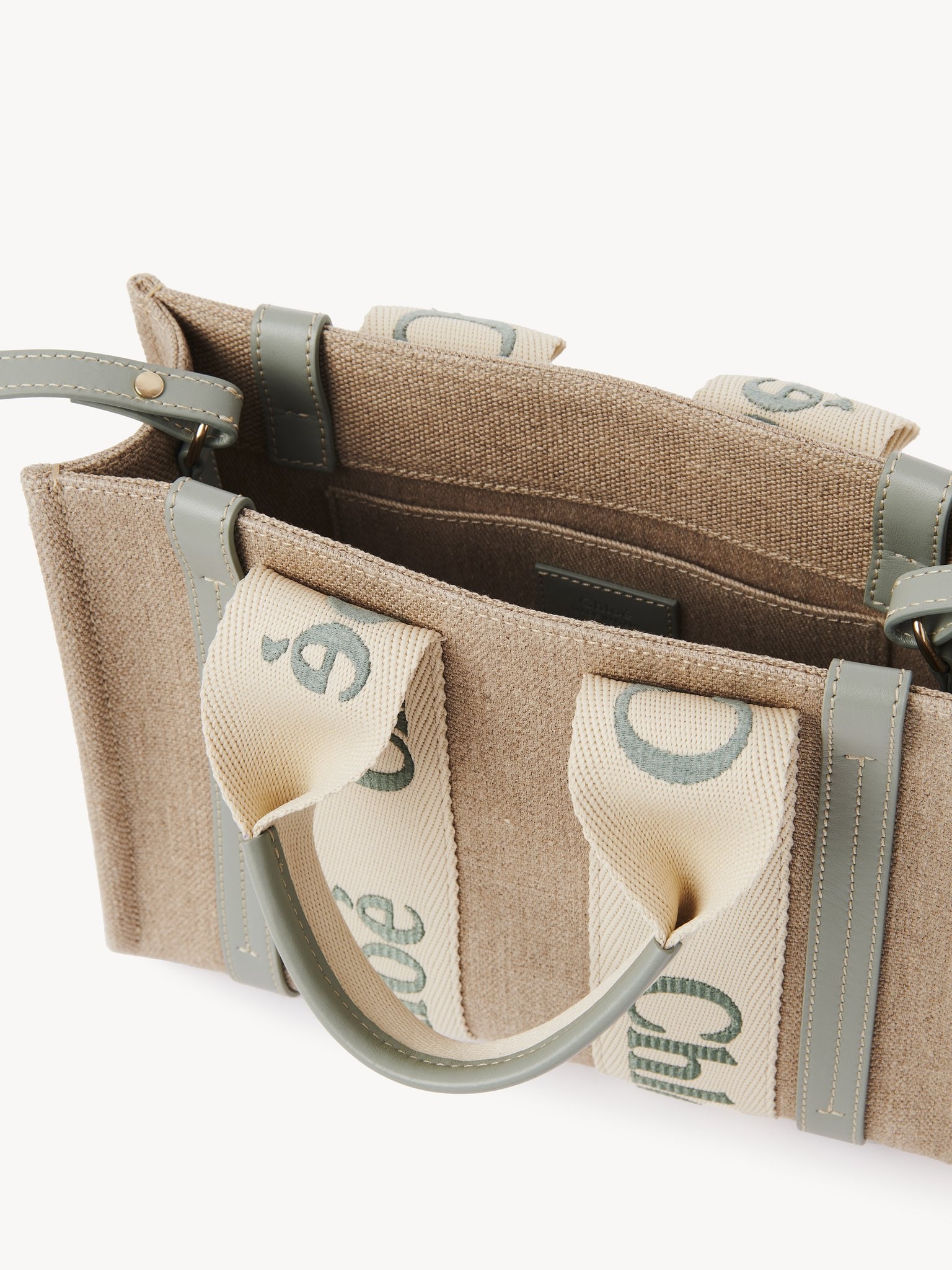 SMALL WOODY TOTE BAG IN LINEN - 5