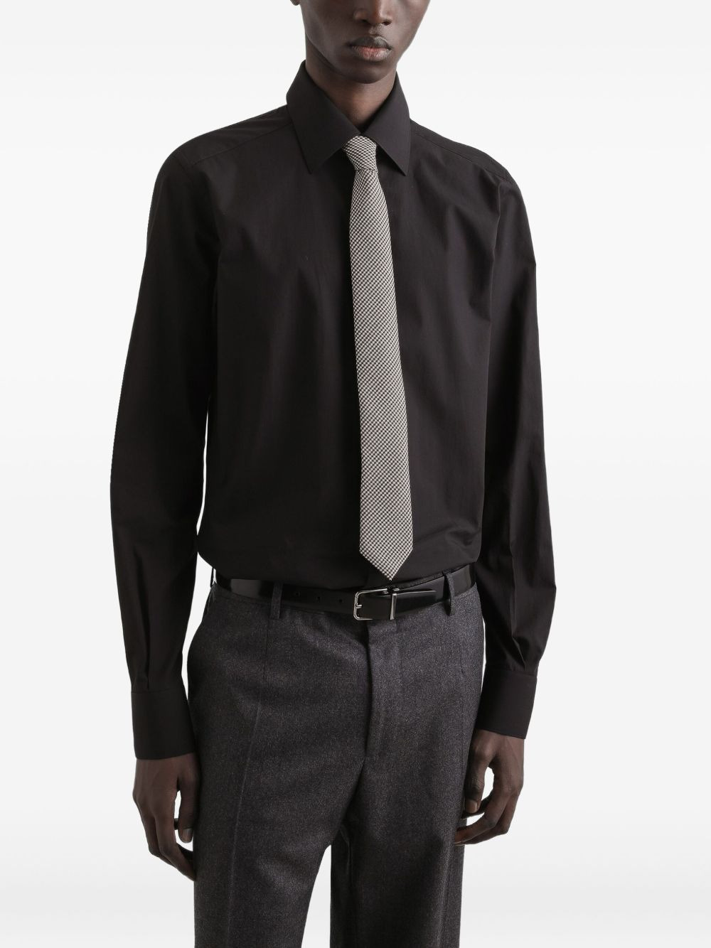 check-pattern pointed  tie - 3