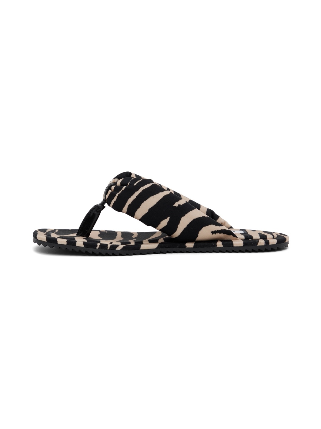 Black & Beige Indie Flip Flops - 3