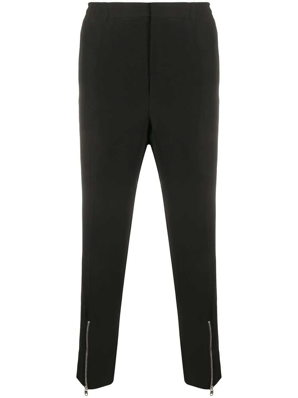 zip-detail straight-leg trousers - 1