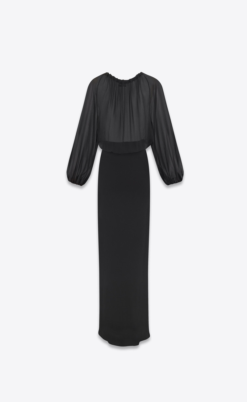 long dress in silk georgette 3