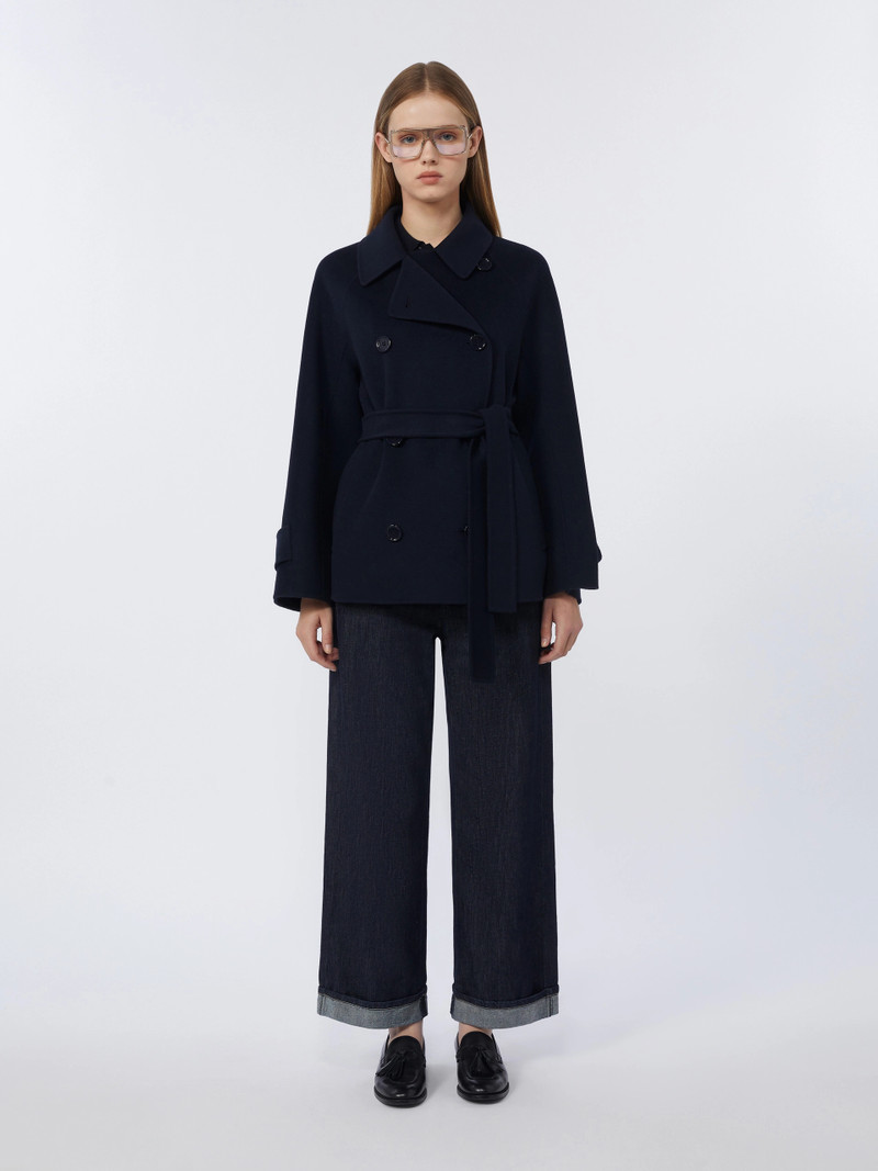'S Max Mara LOUISE Double-breasted pure-wool cropped coat - MIDNIGHTBLUE outlook