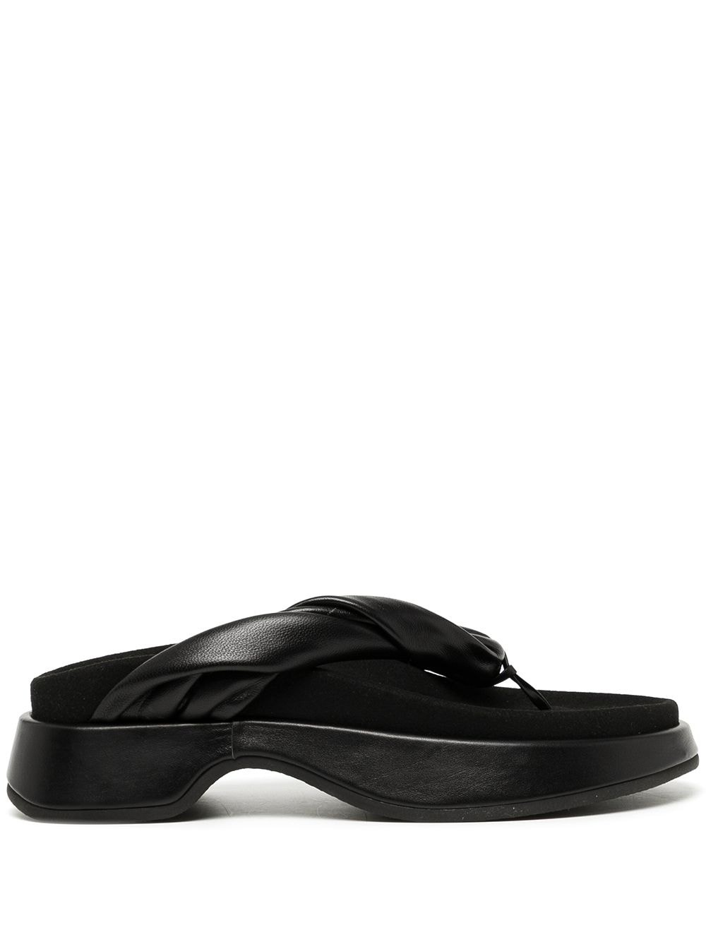 twist-strap platform flip flops - 1