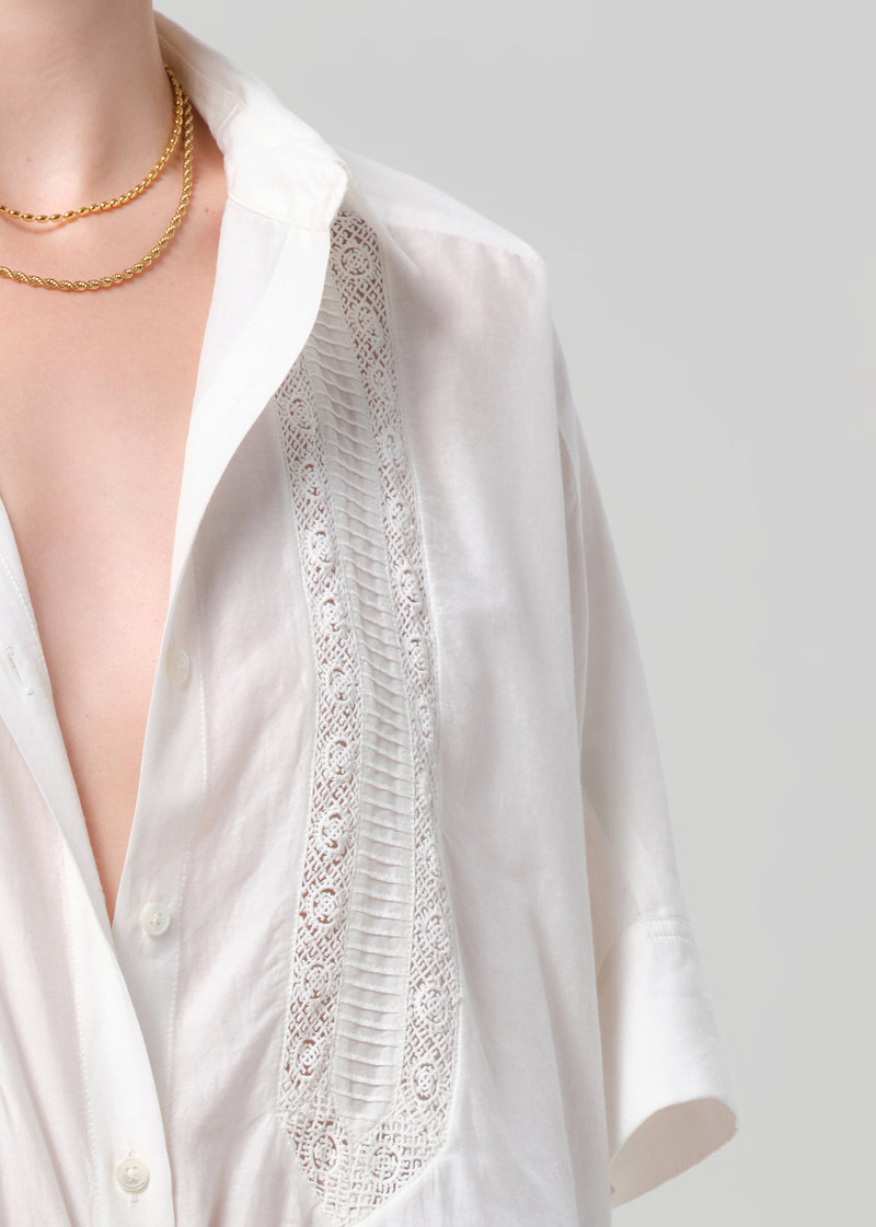 Claire Shirt With Lace In White 6