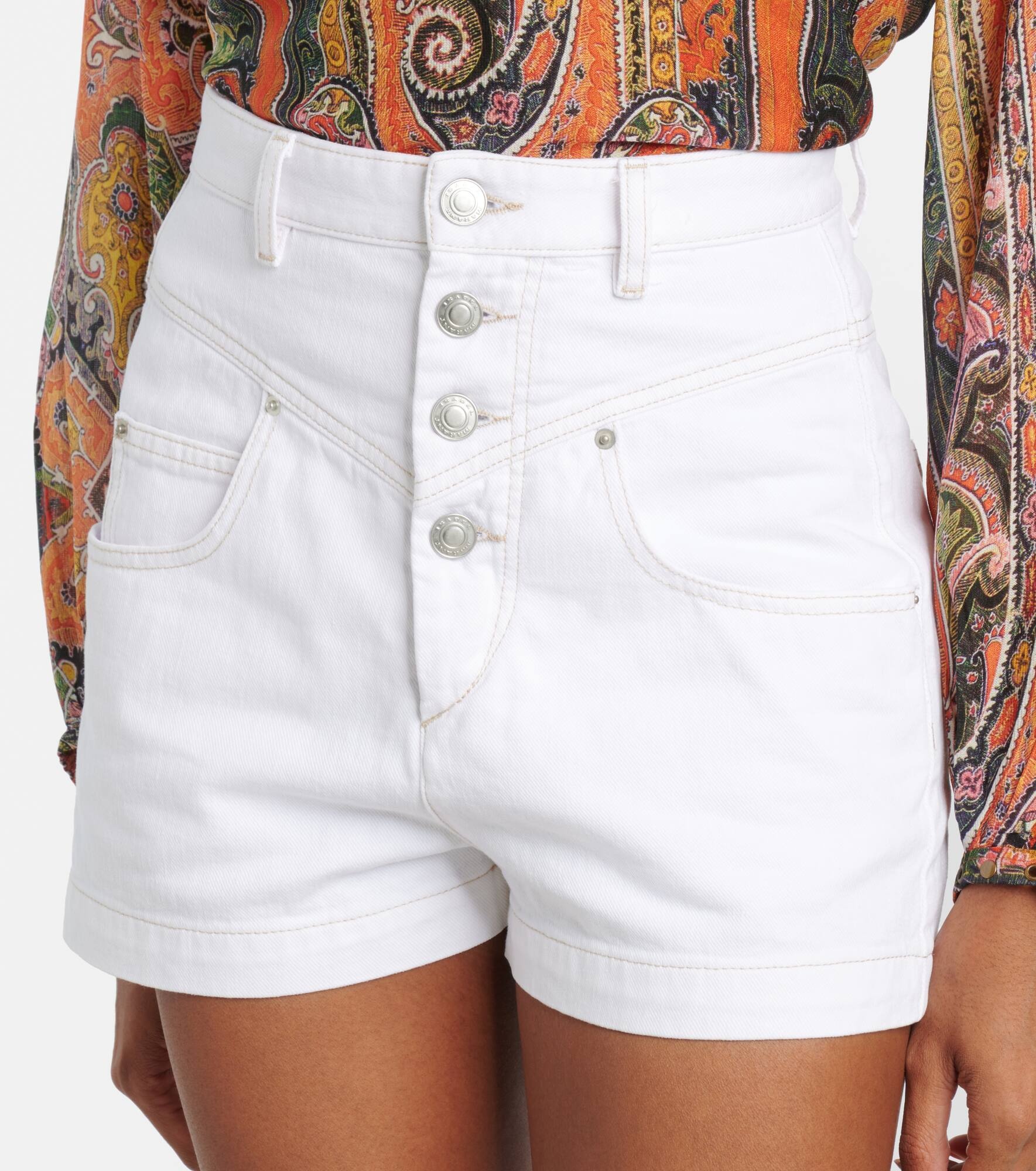 High-rise denim shorts - 4
