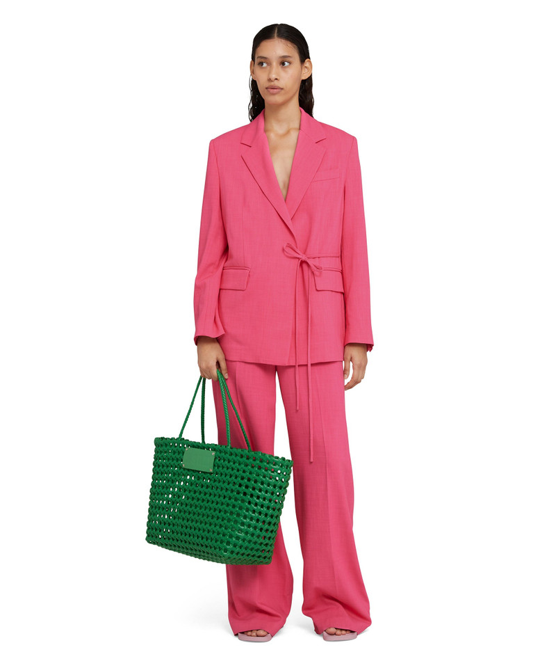 MSGM Coarse viscose blazer with wrap design outlook