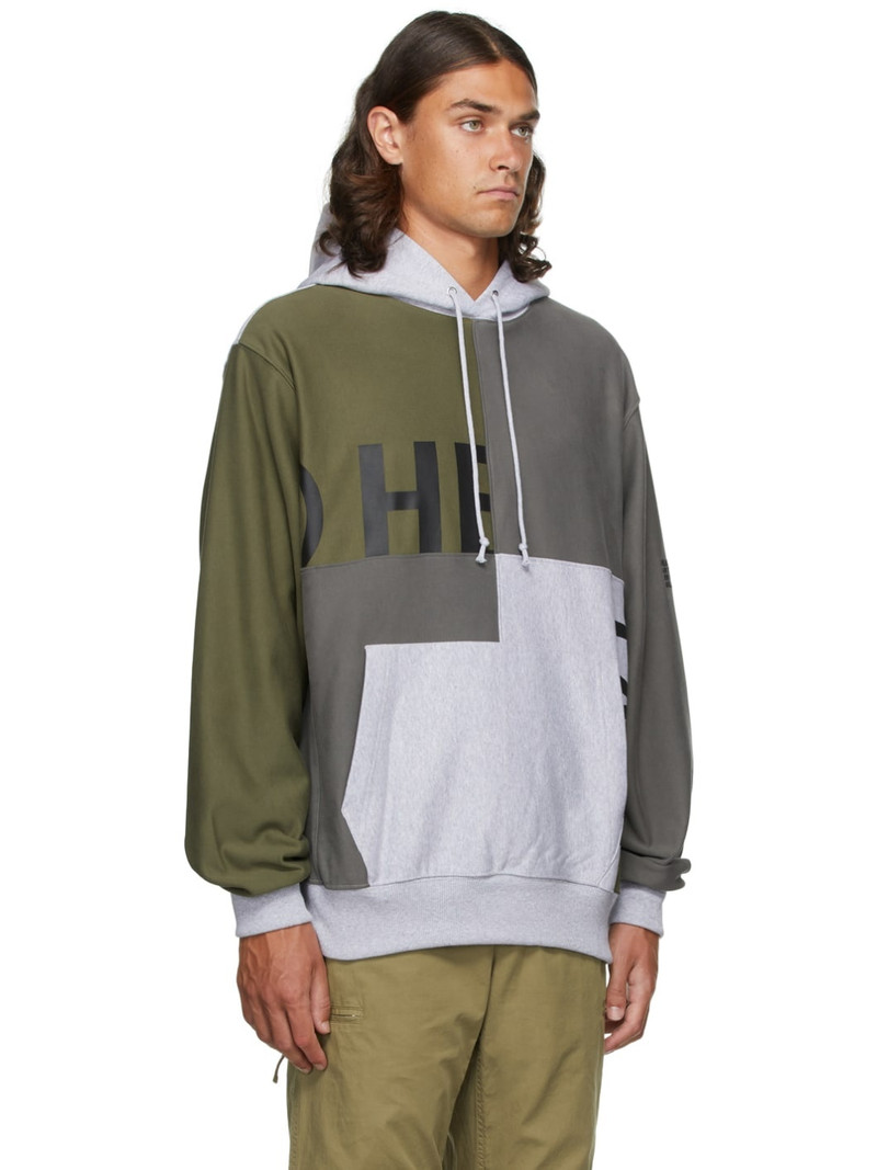 Green & Grey Patchwork Hoodie 2