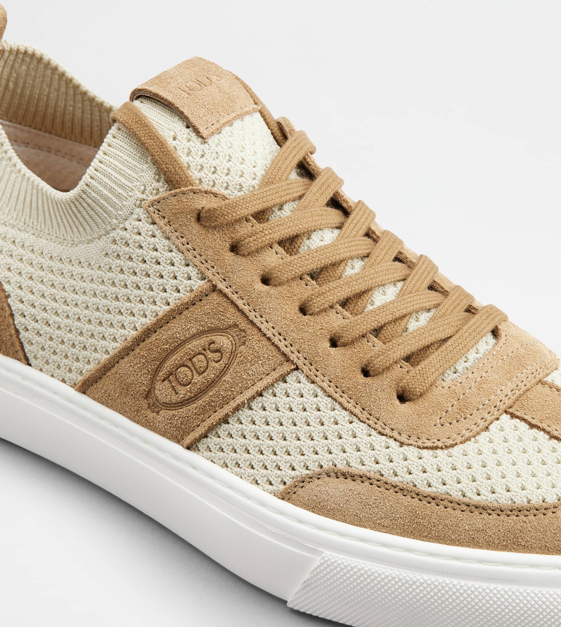 TOD'S SNEAKERS IN FABRIC AND SUEDE - BROWN - 5