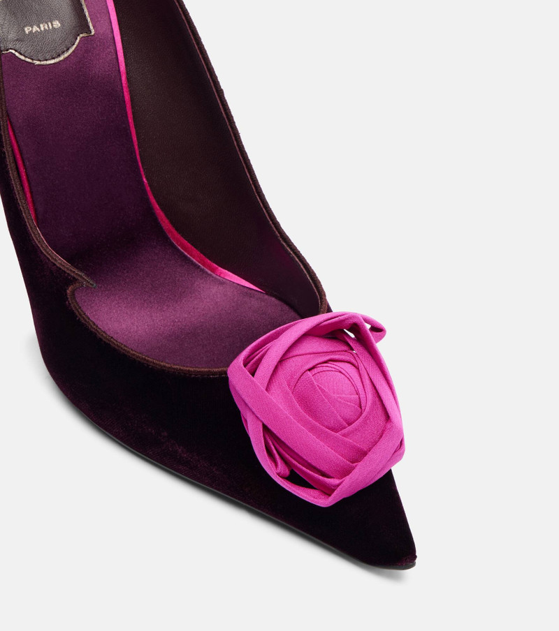 Epine Rose 100 floral velvet pumps 5