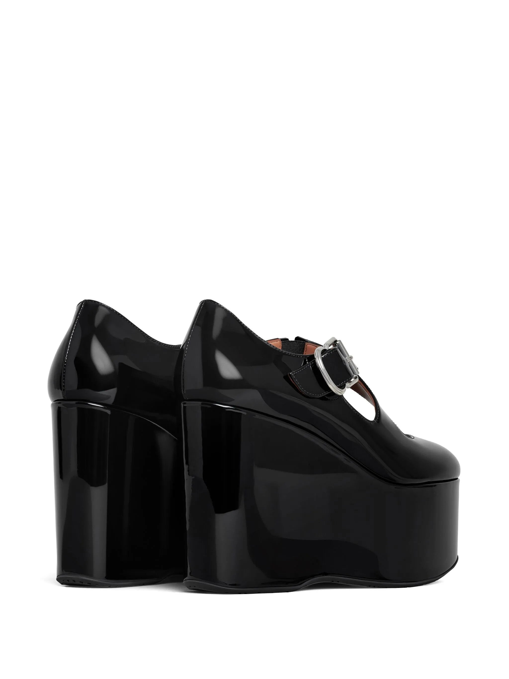 110mm wedges leather pumps - 3