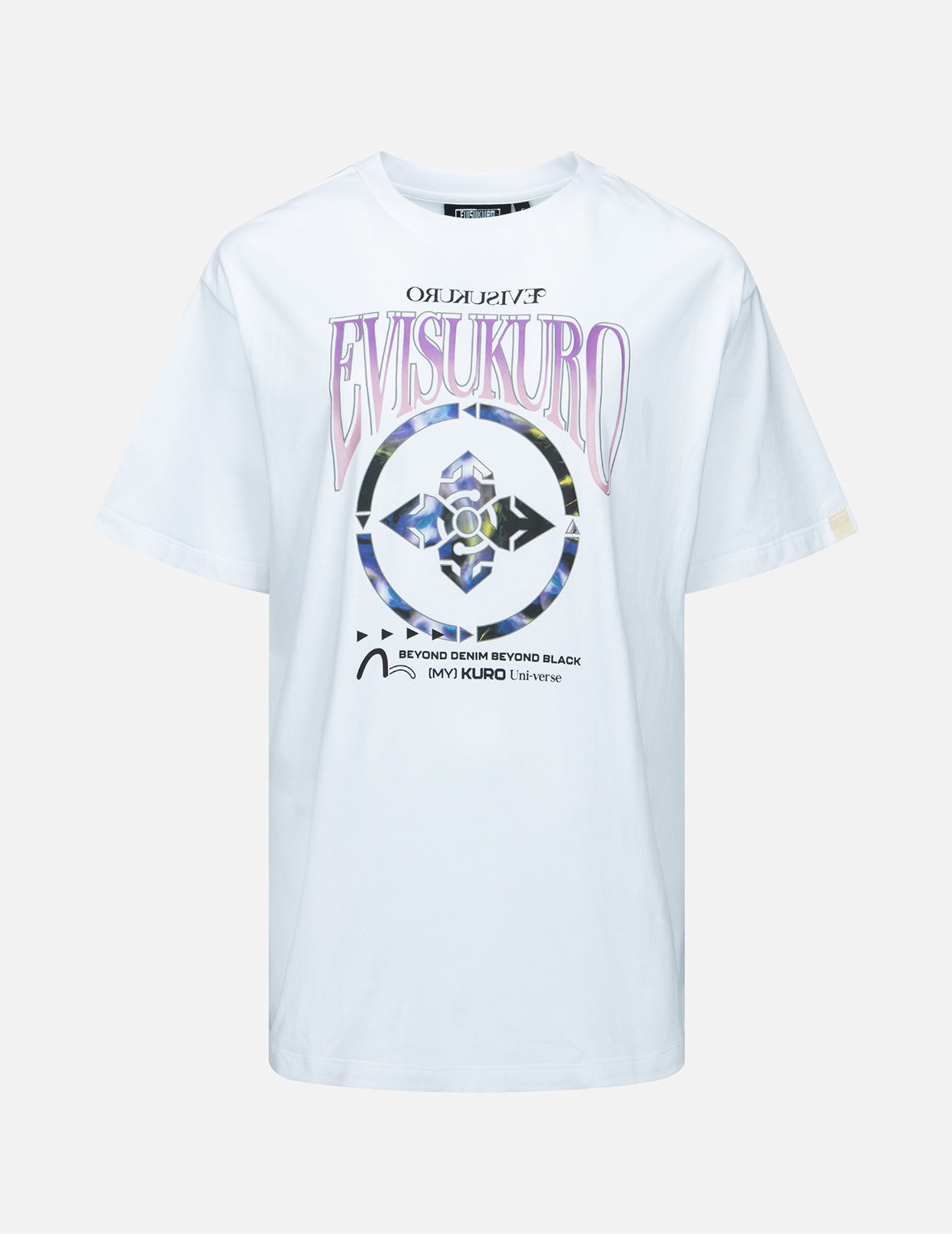 Gradiant Abstract Pattern Kamon Print T-Shirt - 1