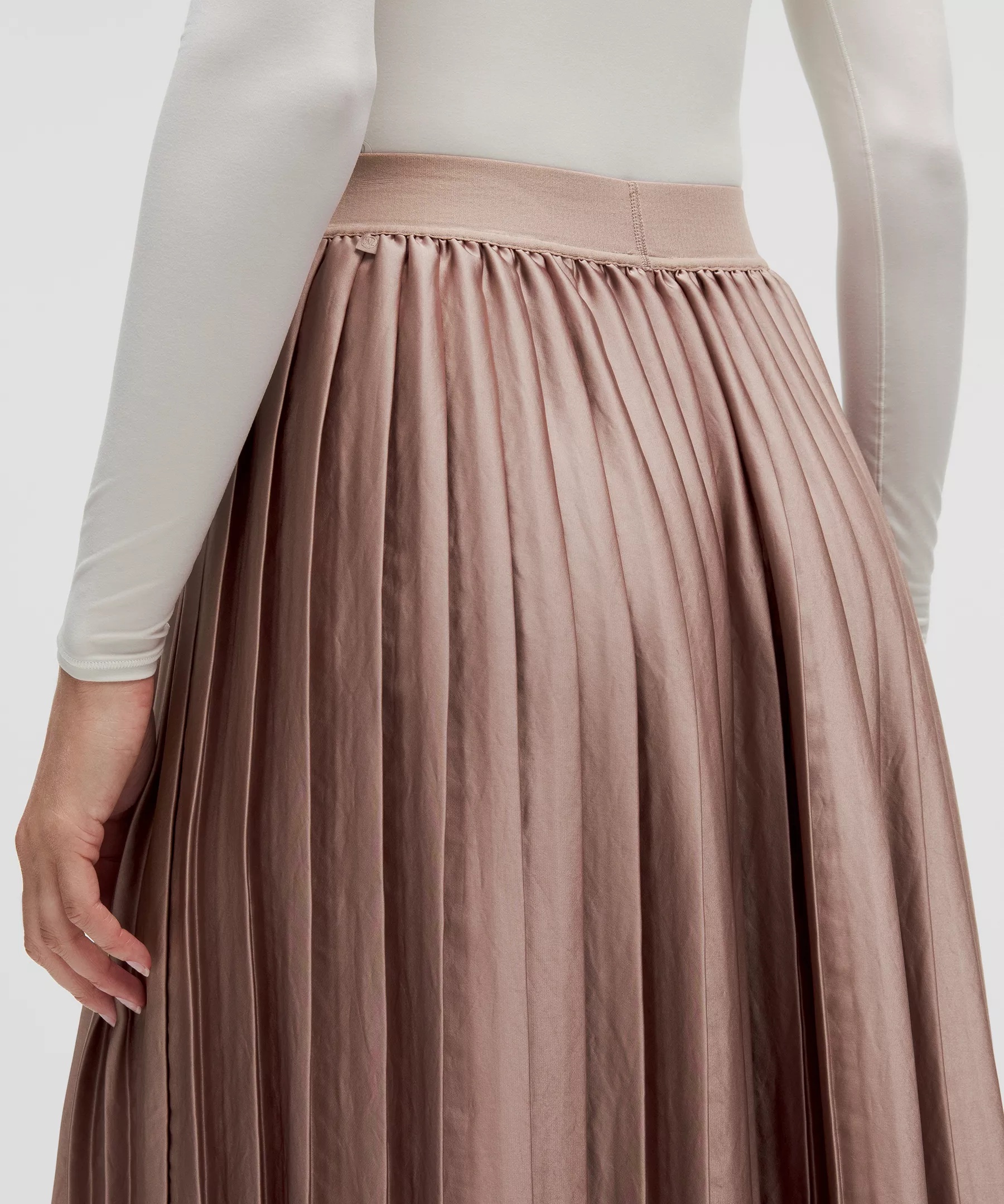Satin Pleated Midi Skirt - 5