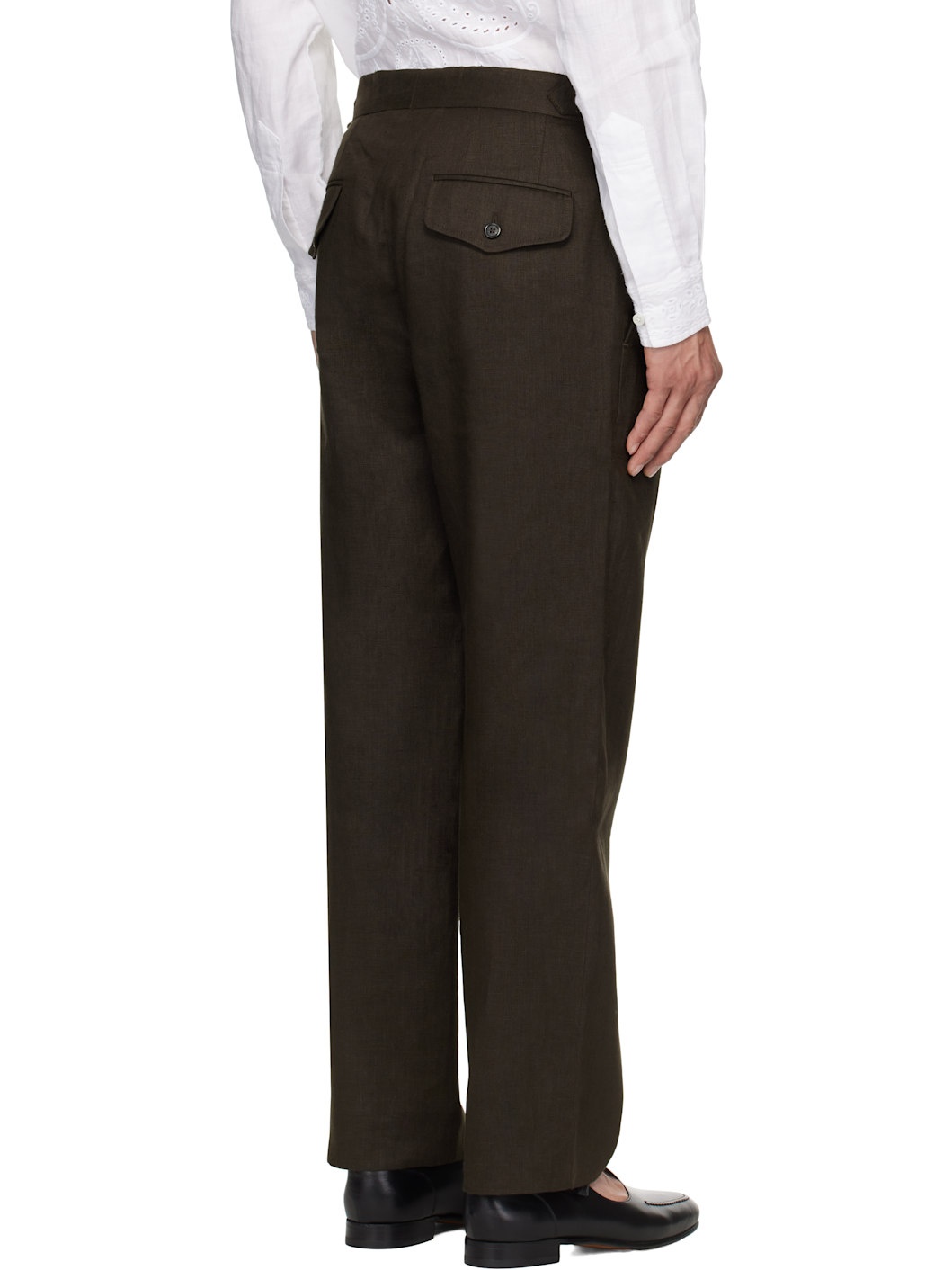 Nrown Lightweight Linen Side-Buckle Trousers - 3