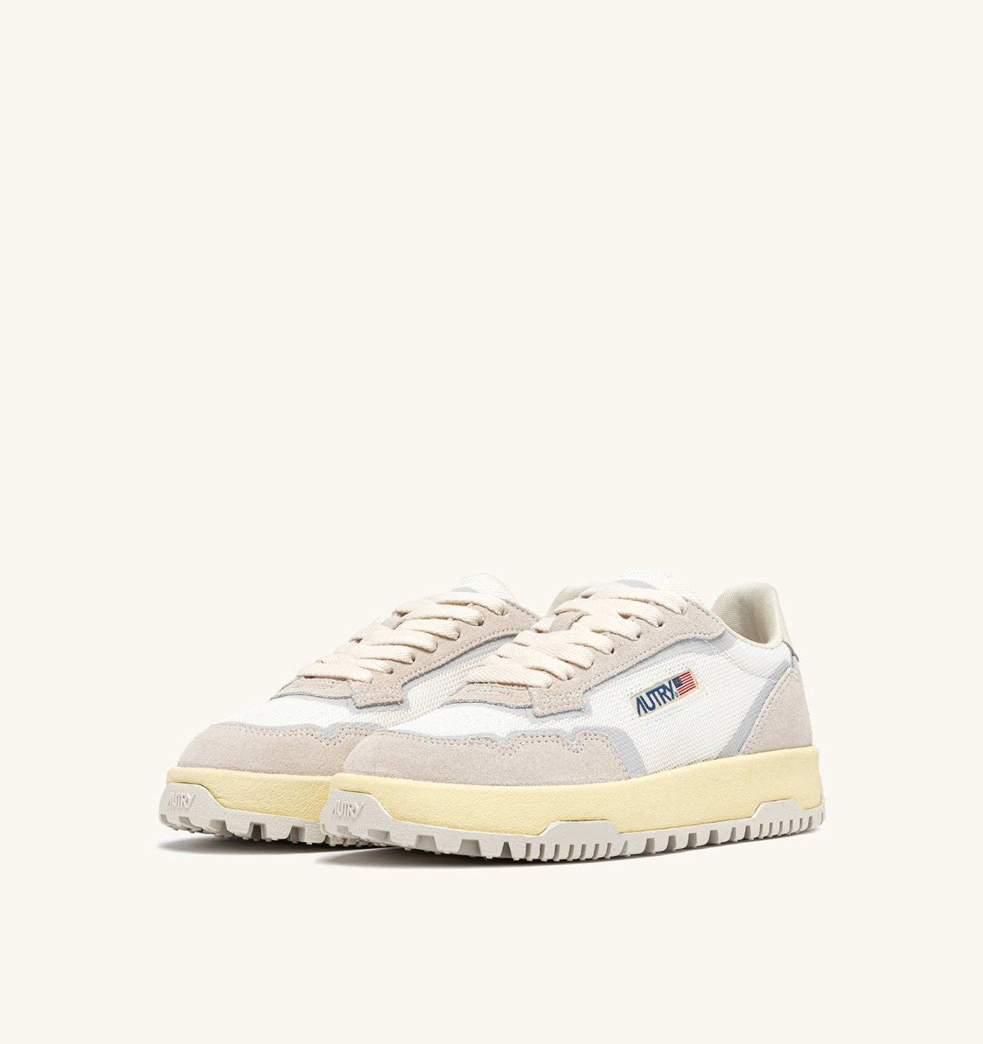 WILDPACE LOW SNEAKERS IN WHITE AND MARSHMALLOW MESH AND SUEDE - 2