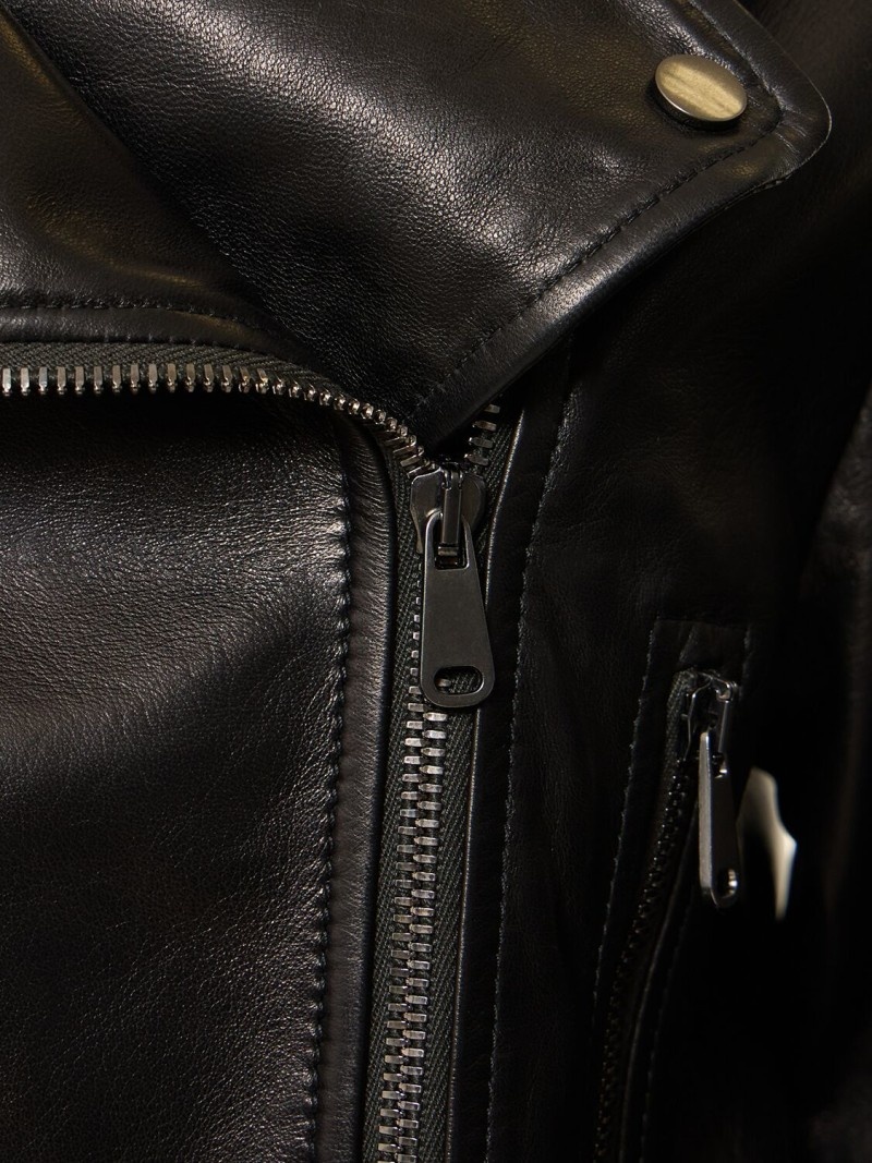 Leather biker jacket - 5