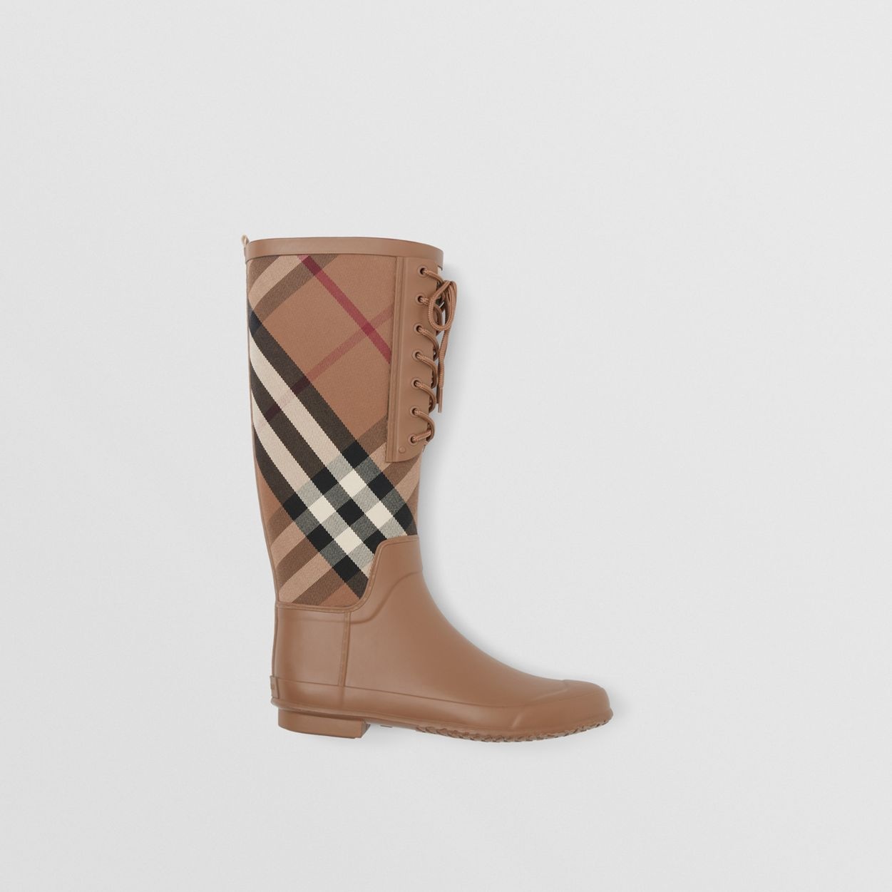 Vintage Check and Rubber Rain Boots - 6