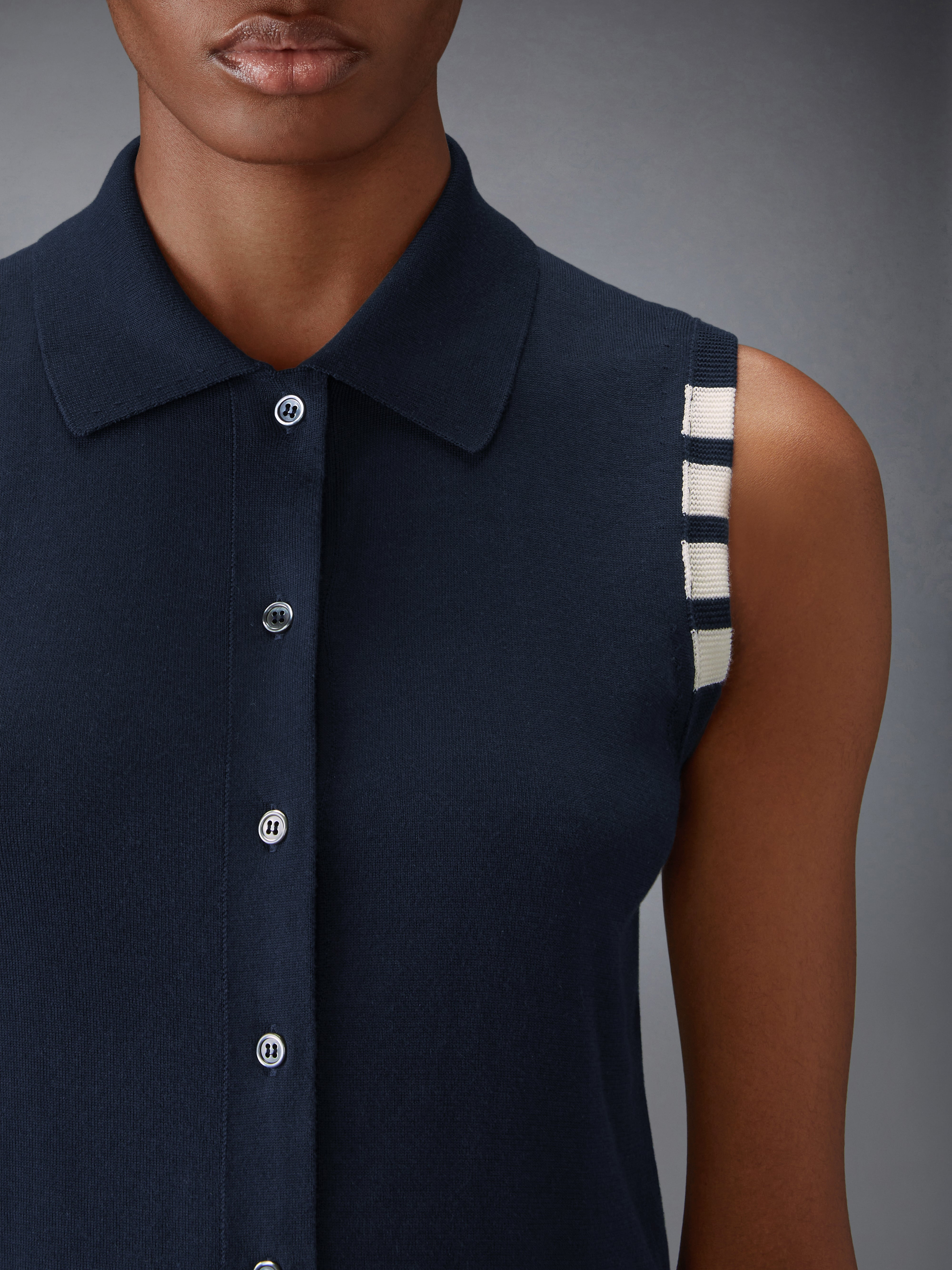 COTTON 4-BAR CROPPED SHIRT - 6