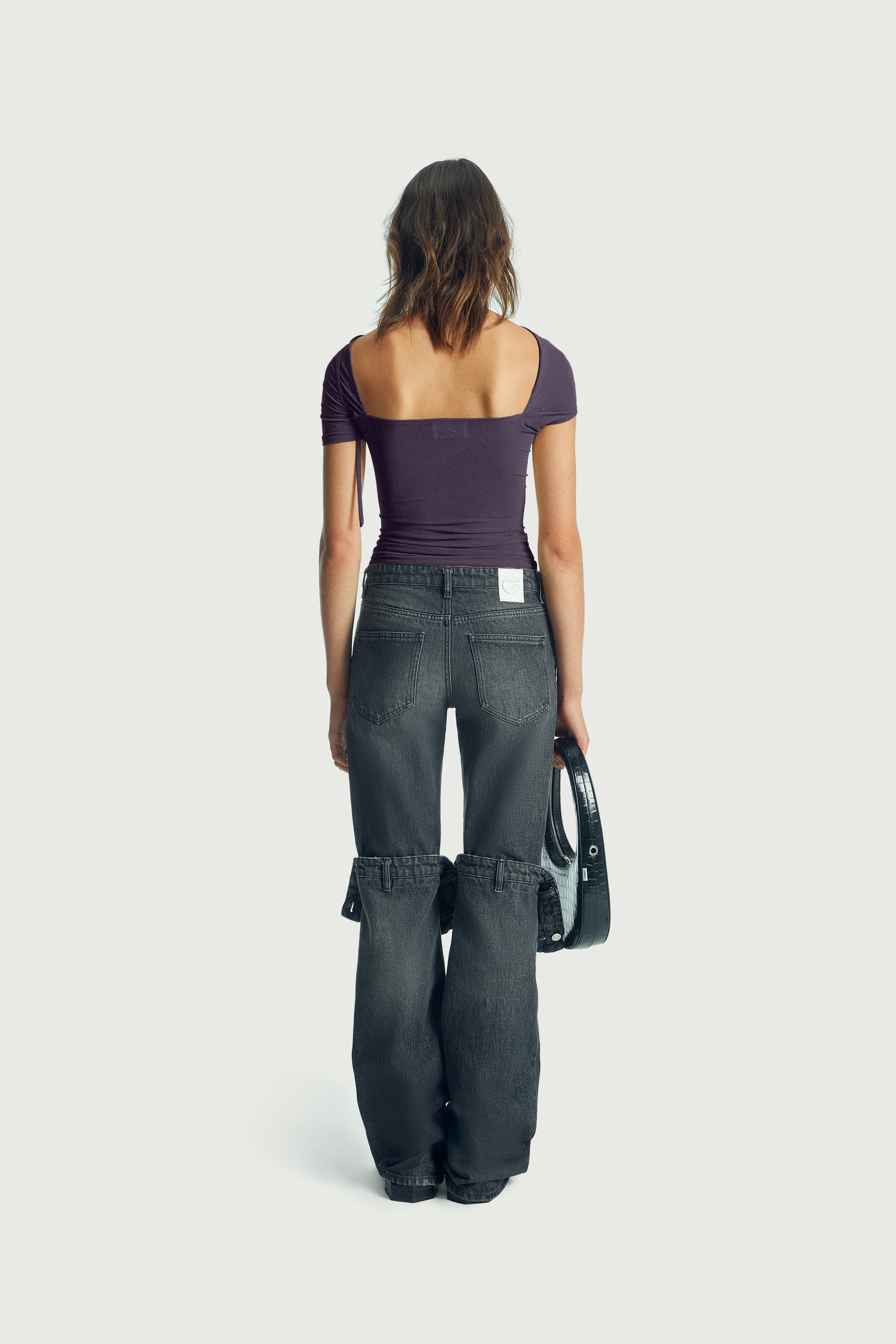 Asymmetric Draped Mesh Top - 4