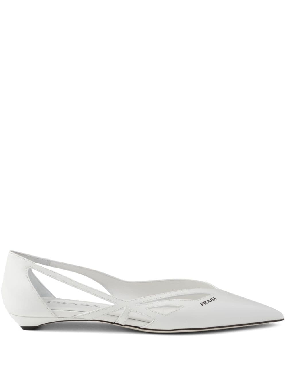 leather cut-out ballerina shoes - 1