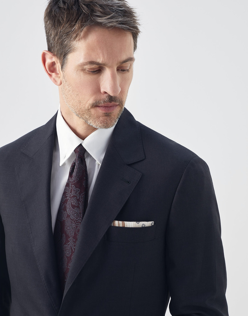 Wool flannel pocket square with design 3