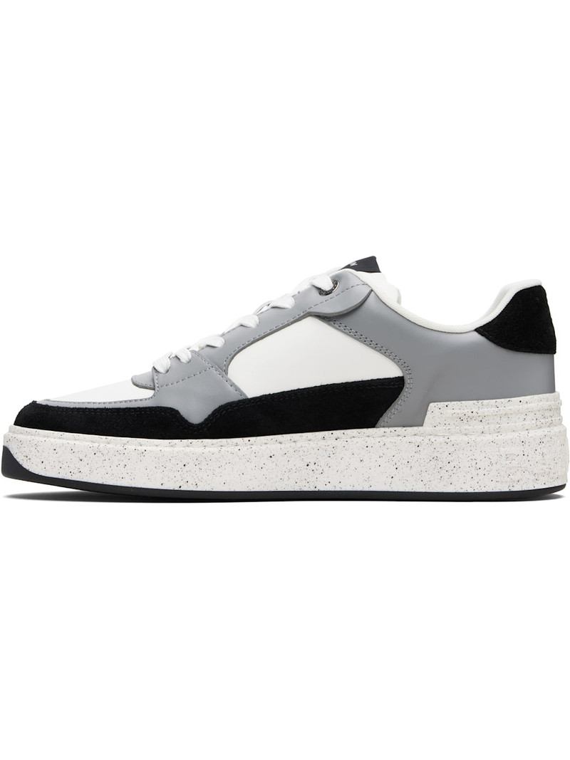 Balmain Gray & White B-Court Flip Suede Sneakers outlook