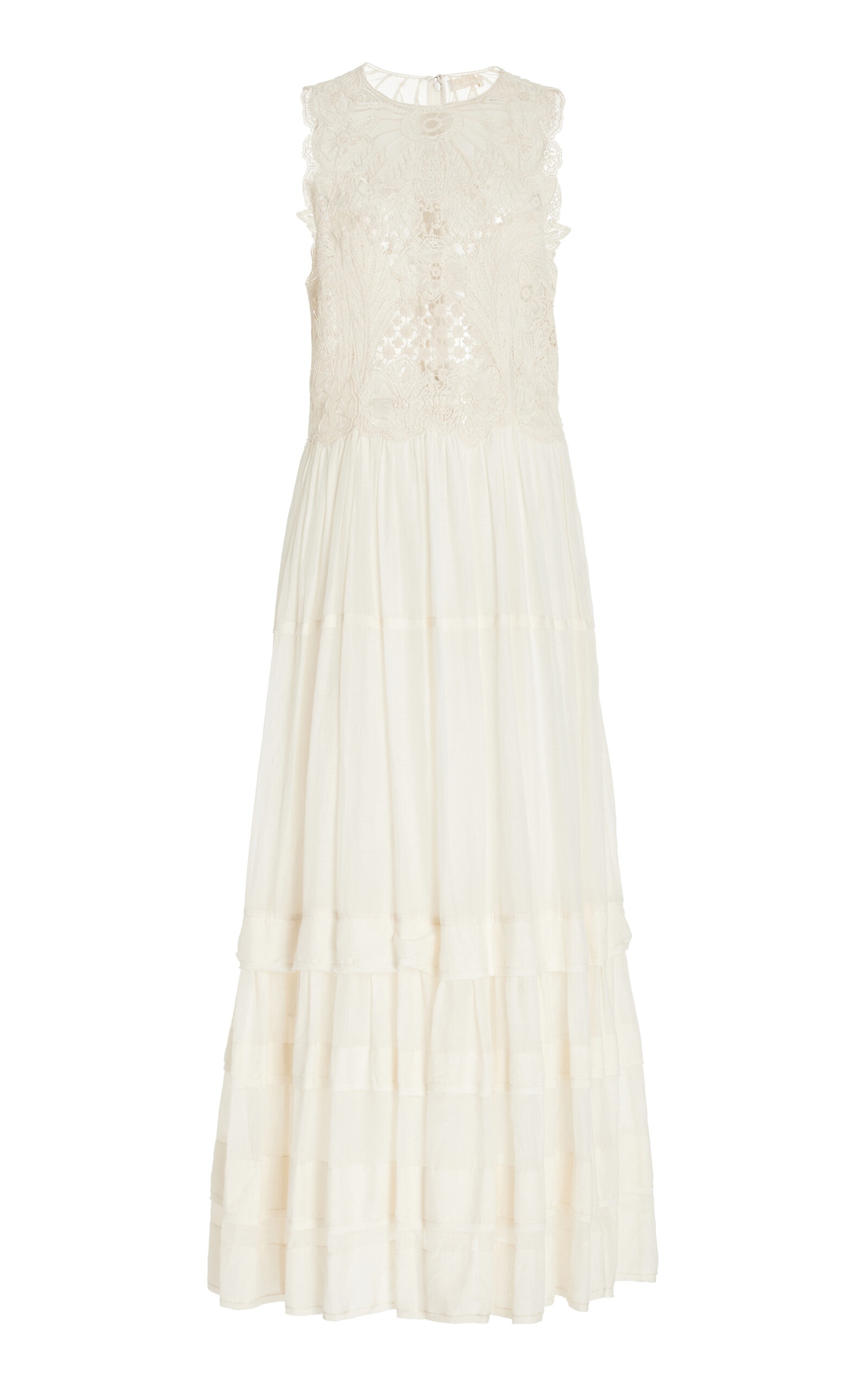 Fleur Lace-Appliquéd Dress white - 1