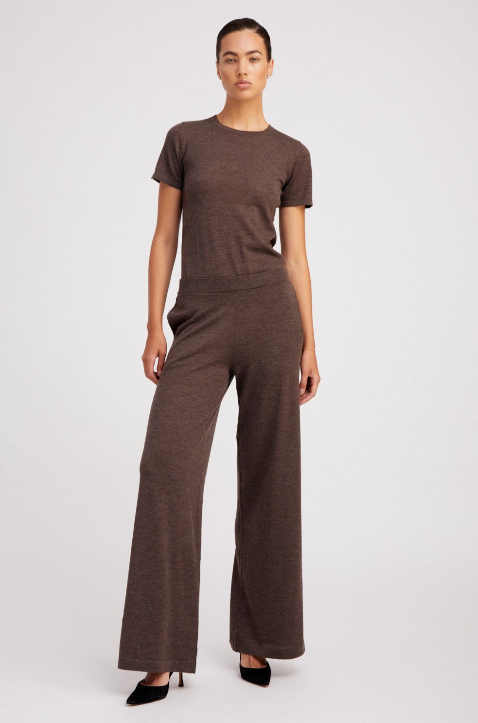 HEATHER BROWN ULTRA FINE CASHMERE TEE - 3