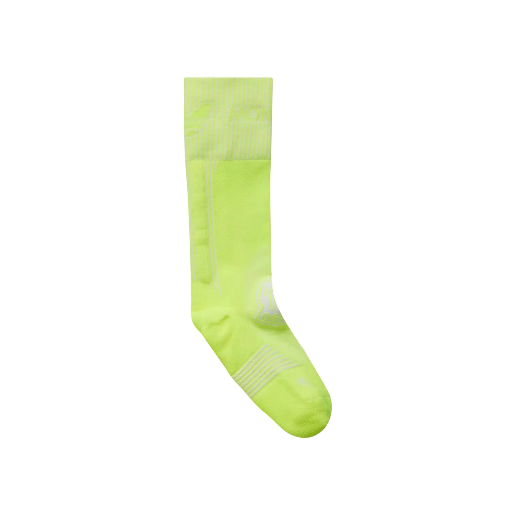 Moncler x adidas Logo Socks 'Lime Green' - 1