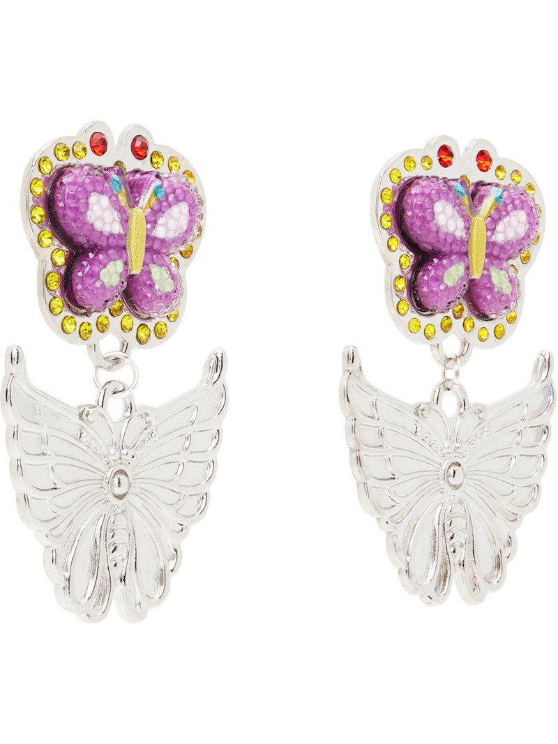 Chopova Lowena Stacked Butterfly Drop Earrings outlook