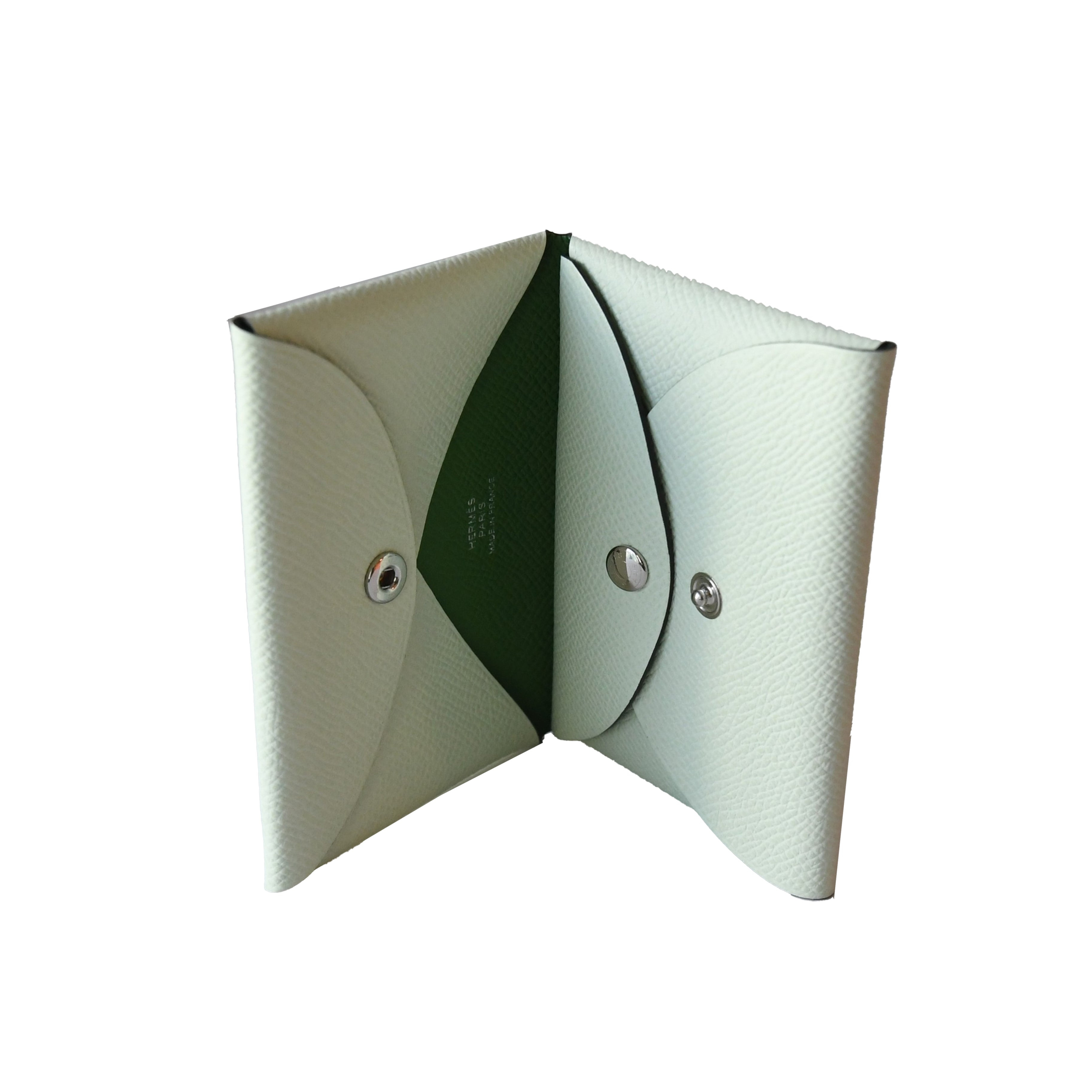 Hermes Calvi Epsom Card Holder Vert mint - 2